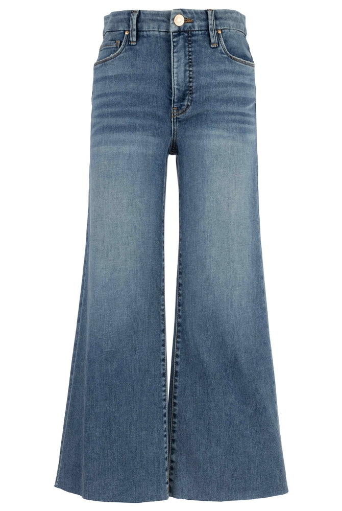 Kut from the Kloth Meg High Rise Fab AB Wide Leg Raw Hem In Gripping-Jeans-Kut from the Kloth-Deja Nu Boutique, Women's Fashion Boutique in Lampasas, Texas