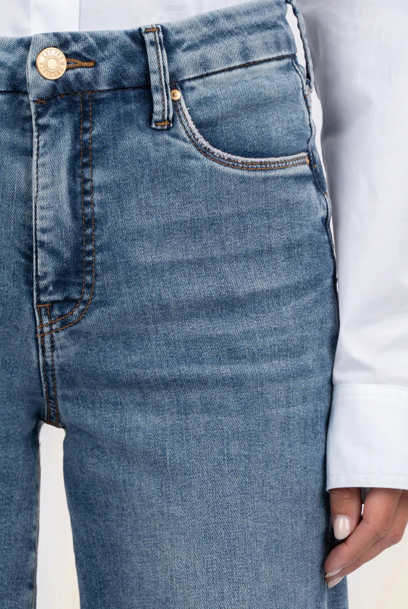 Kut from the Kloth Meg High Rise Fab AB Wide Leg Raw Hem In Gripping-Jeans-Kut from the Kloth-Deja Nu Boutique, Women's Fashion Boutique in Lampasas, Texas