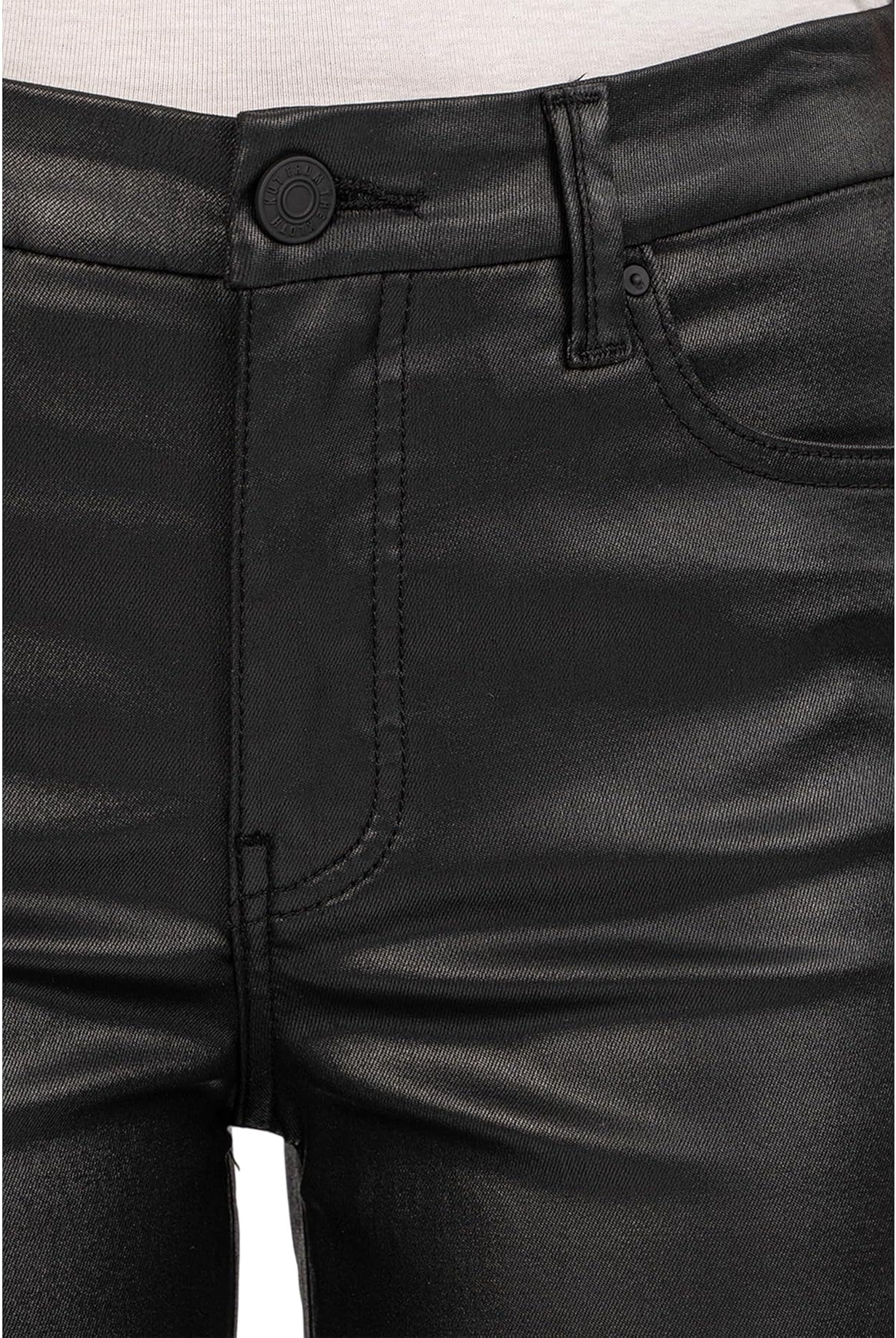 Kut from the Kloth Meg High Rise Fab Ab Wide Leg Jeans In Black Coated-Jeans-Kut from the Kloth-Deja Nu Boutique, Women's Fashion Boutique in Lampasas, Texas