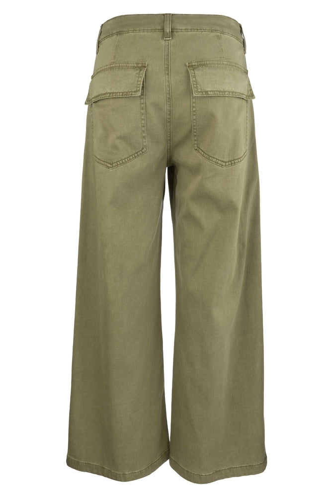 Kut from the Kloth Meg High Rise Wide Leg Pant – Basil Green-Pants-Kut from the Kloth-Deja Nu Boutique, Women's Fashion Boutique in Lampasas, Texas