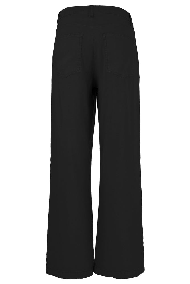 Kut from the Kloth Topaz High Rise Wide Leg Linen Pant with Porkchop Pockets in Black-Pants-Kut from the Kloth-Deja Nu Boutique, Women's Fashion Boutique in Lampasas, Texas