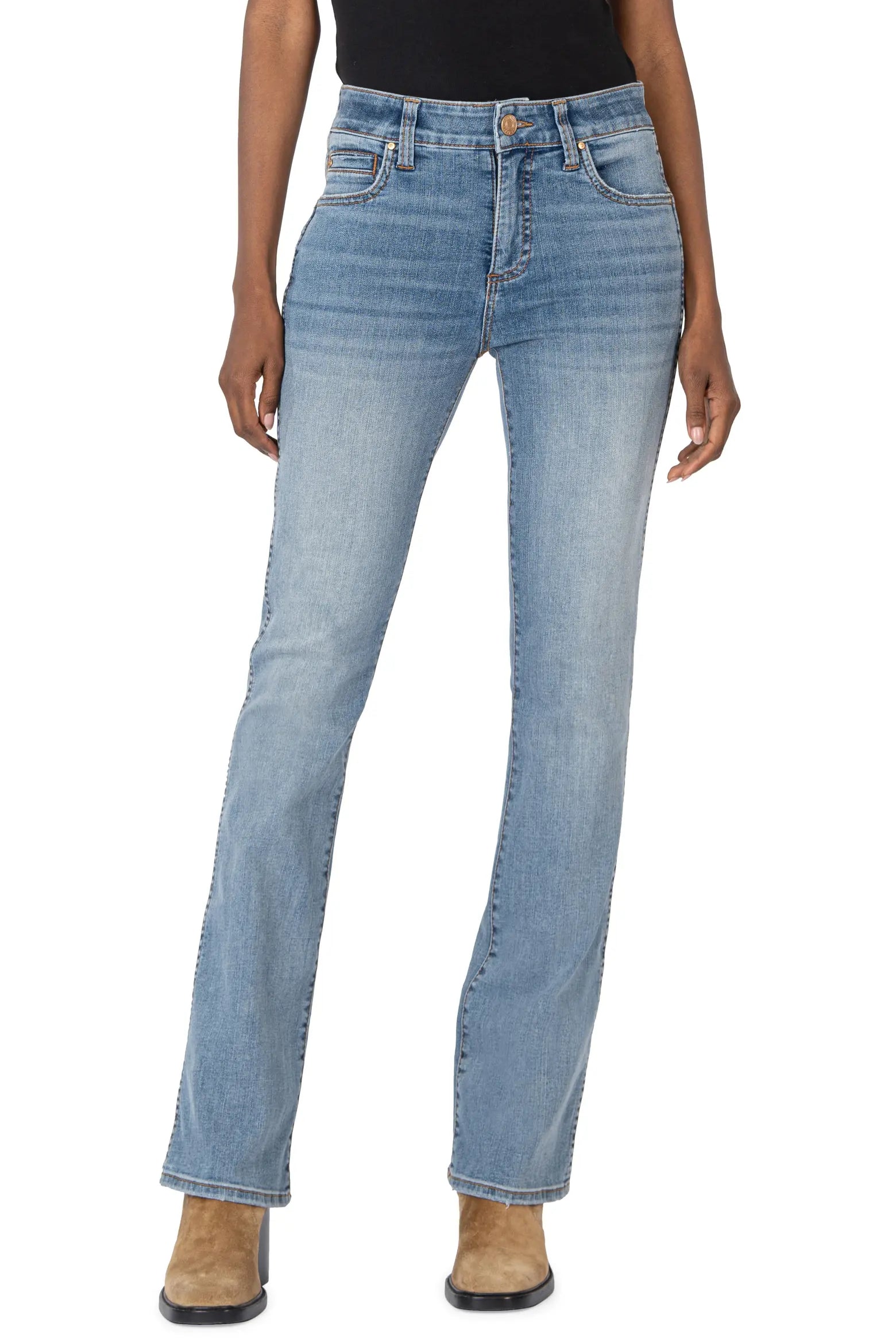 Kut from the Kloth Ana High Rise Fab Ab Flare-Baby DN All Over In Harmonious-Jeans-Kut from the Kloth-Deja Nu Boutique, Women's Fashion Boutique in Lampasas, Texas