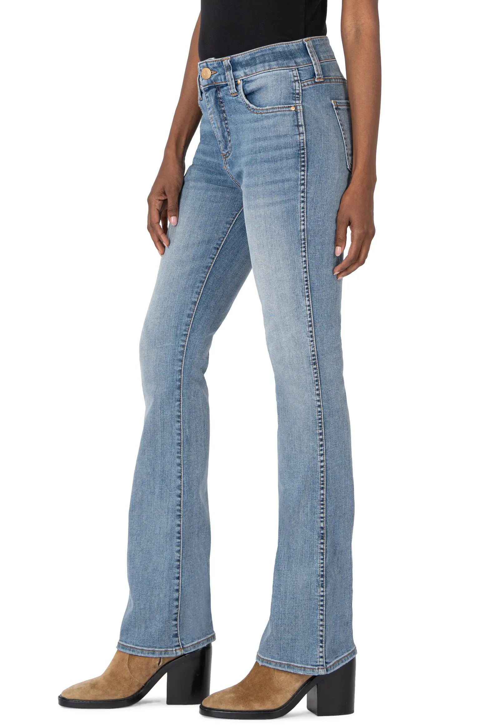 Kut from the Kloth Ana High Rise Fab Ab Flare-Baby DN All Over In Harmonious-Jeans-Kut from the Kloth-Deja Nu Boutique, Women's Fashion Boutique in Lampasas, Texas