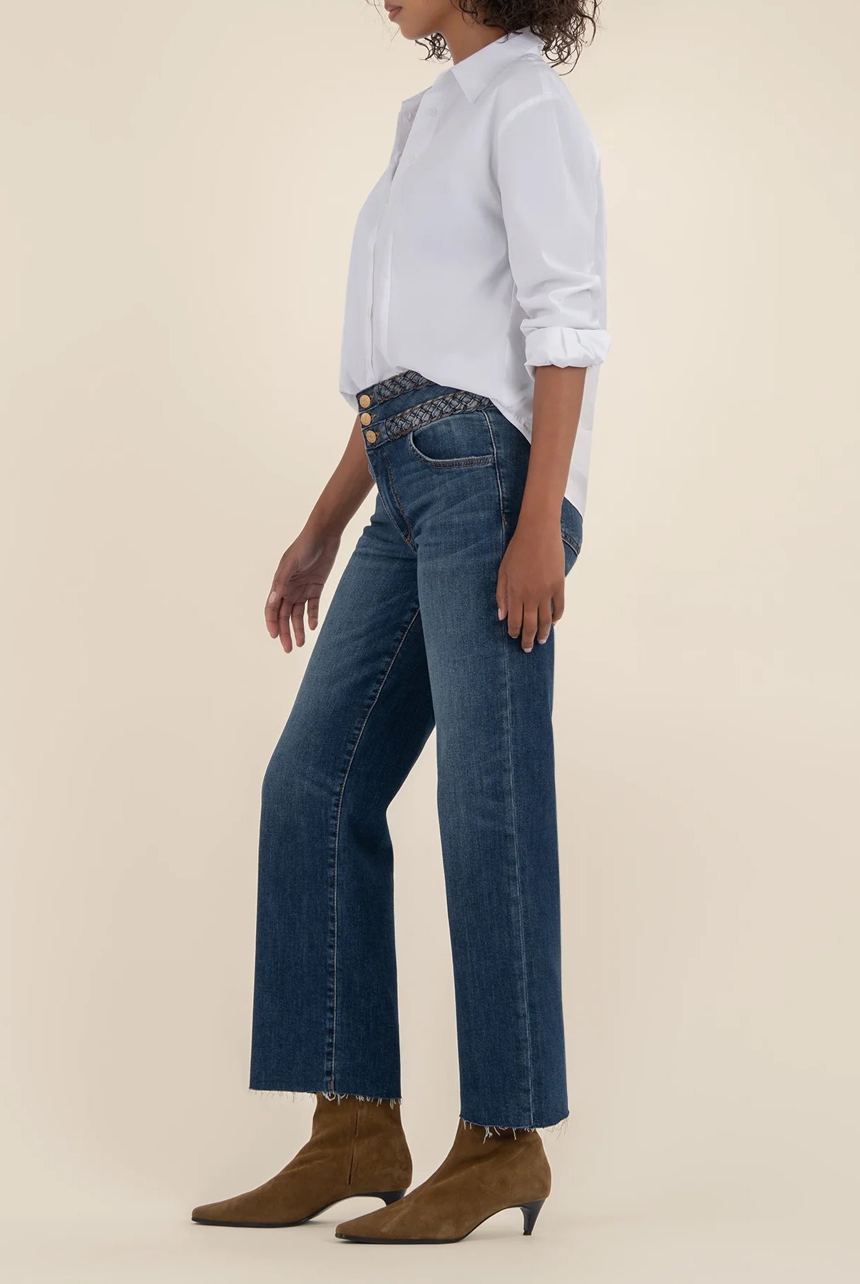 Kut from the Kloth Charlotte High Rise Braided Waistband-Jeans-Kut from the Kloth-Deja Nu Boutique, Women's Fashion Boutique in Lampasas, Texas