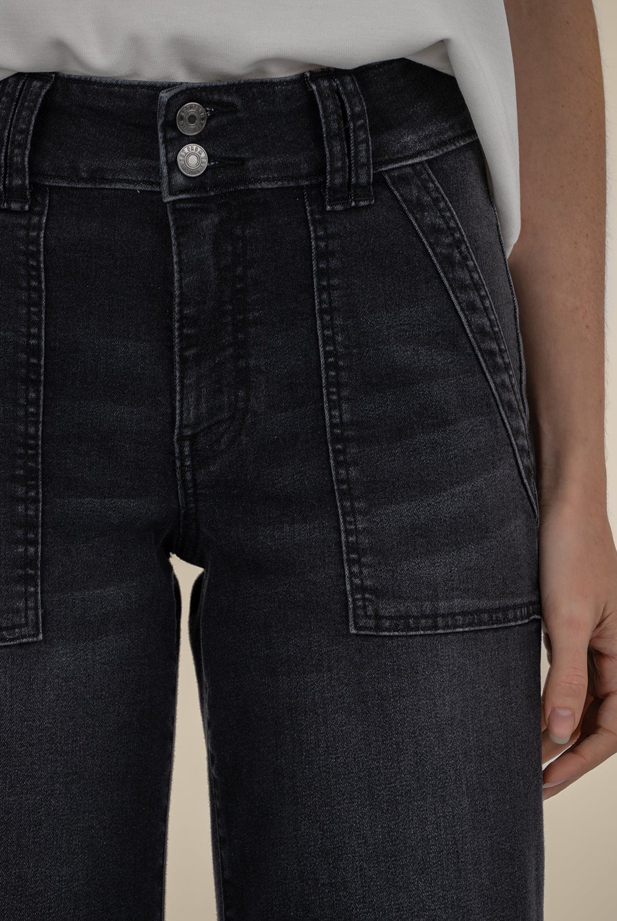 Kut from the Kloth Jodi High Rise Wide Leg Jeans in Aware Black Base-Jeans-Kut from the Kloth-Deja Nu Boutique, Women's Fashion Boutique in Lampasas, Texas