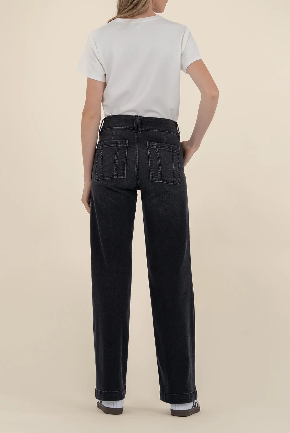 Kut from the Kloth Jodi High Rise Wide Leg Jeans in Aware Black Base-Jeans-Kut from the Kloth-Deja Nu Boutique, Women's Fashion Boutique in Lampasas, Texas