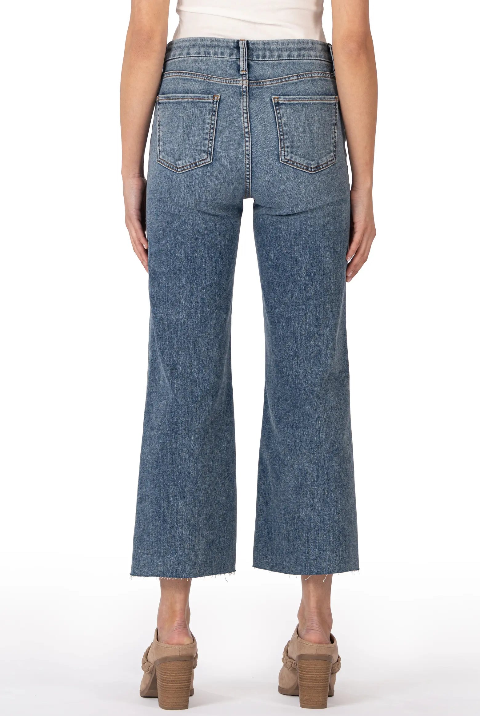 Kut from the Kloth Meg High Rise Fab AB Wide Leg Raw Hem In Gripping-Jeans-Kut from the Kloth-Deja Nu Boutique, Women's Fashion Boutique in Lampasas, Texas