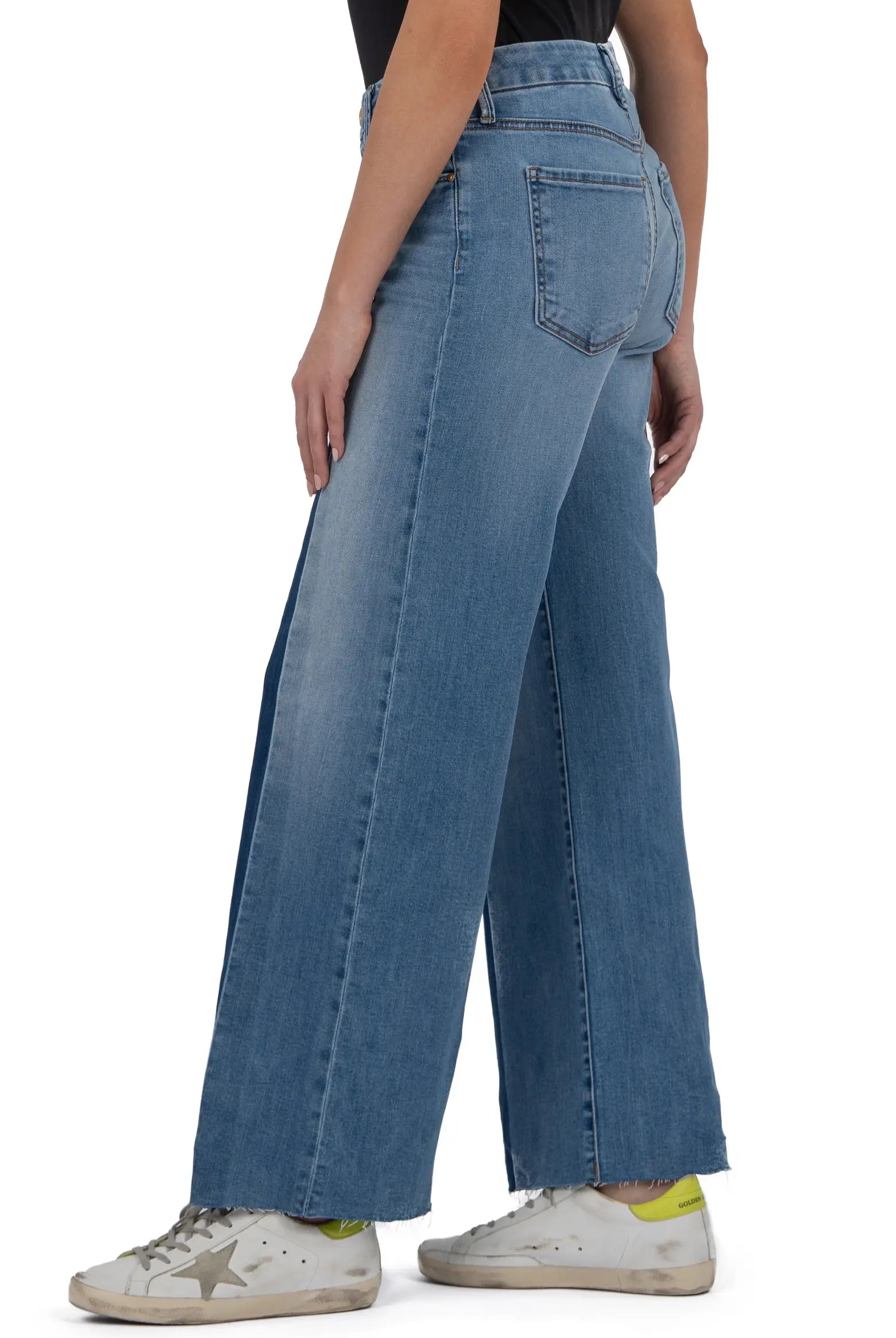 Kut from the Kloth Meg High Rise Pleated Wide Leg Jeans with Shadow Panels-Jeans-Kut from the Kloth-Deja Nu Boutique, Women's Fashion Boutique in Lampasas, Texas