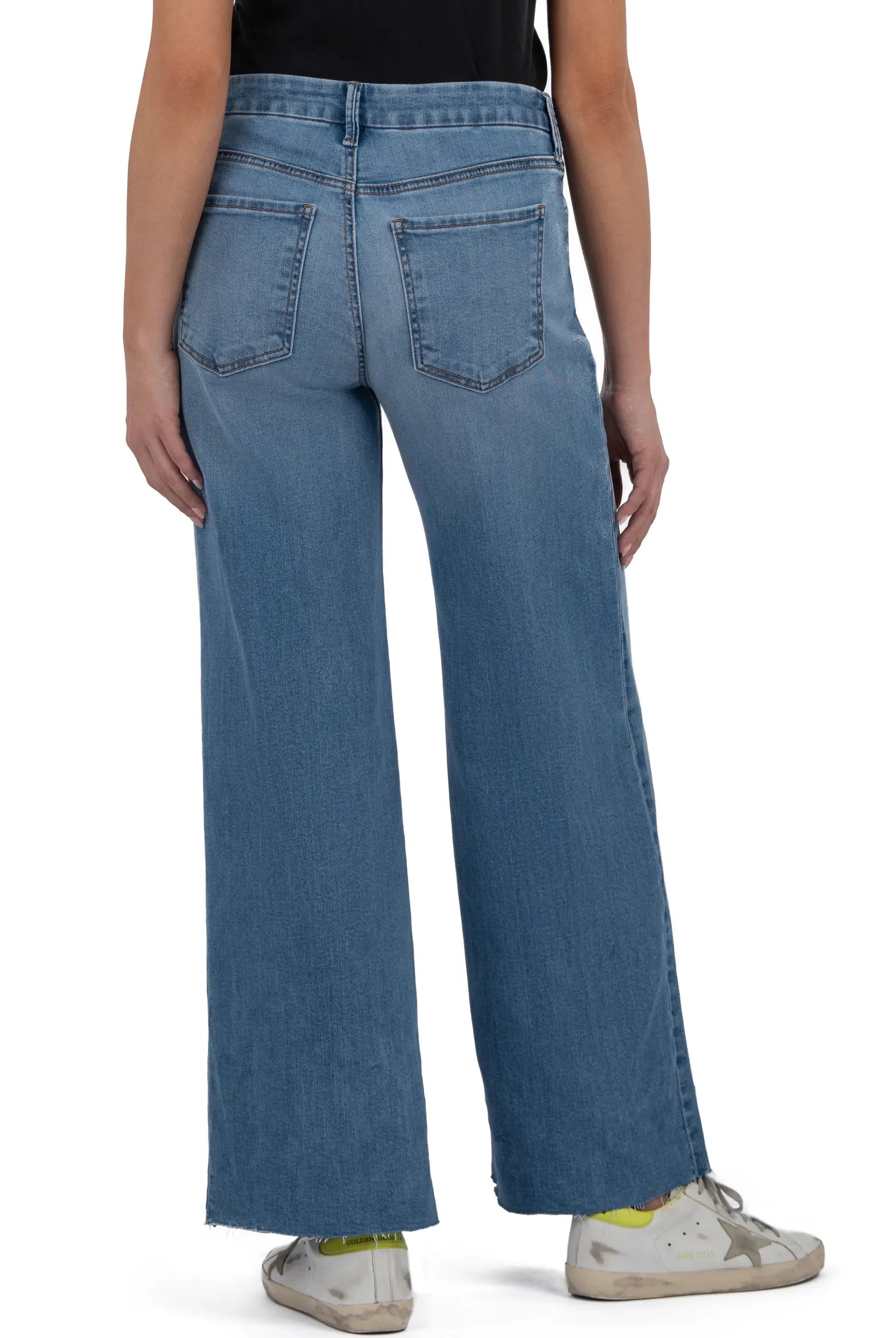 Kut from the Kloth Meg High Rise Pleated Wide Leg Jeans with Shadow Panels-Jeans-Kut from the Kloth-Deja Nu Boutique, Women's Fashion Boutique in Lampasas, Texas