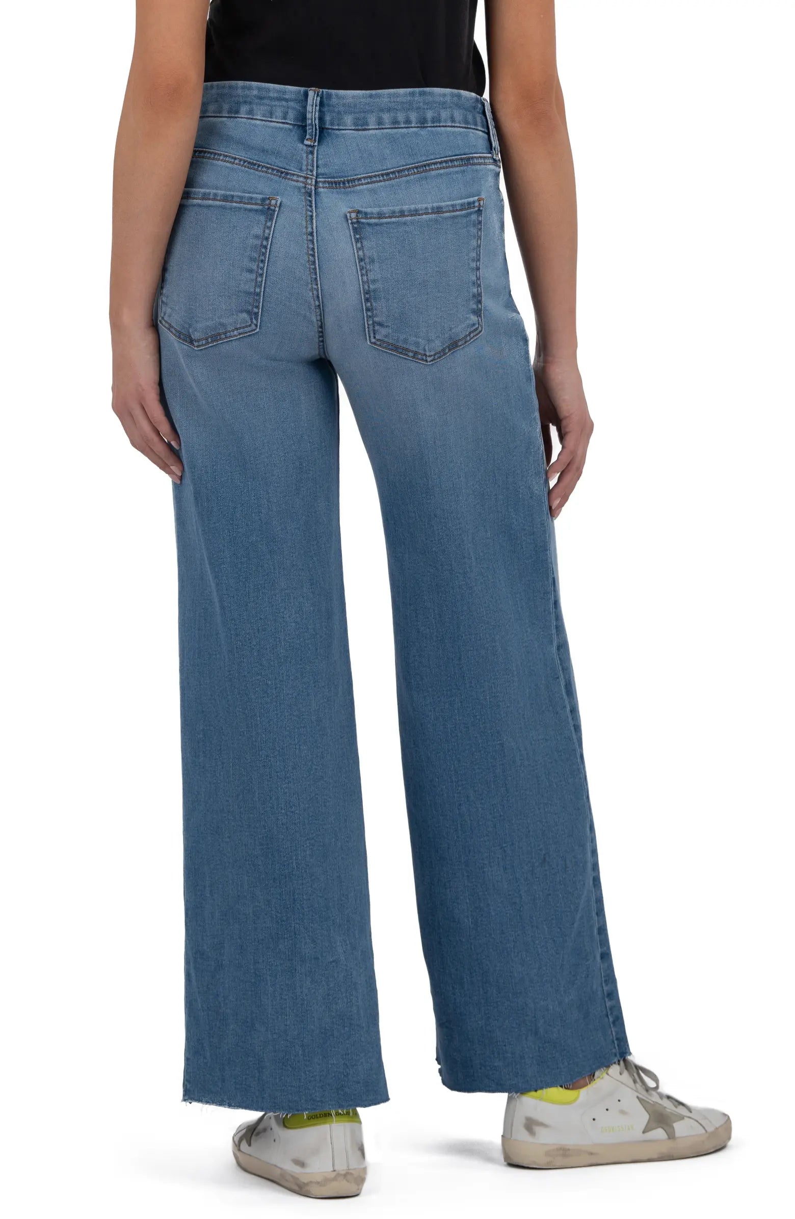 Kut from the Kloth Meg High Rise Pleated Wide Leg Jeans with Shadow Panels-Jeans-Kut from the Kloth-Deja Nu Boutique, Women's Fashion Boutique in Lampasas, Texas