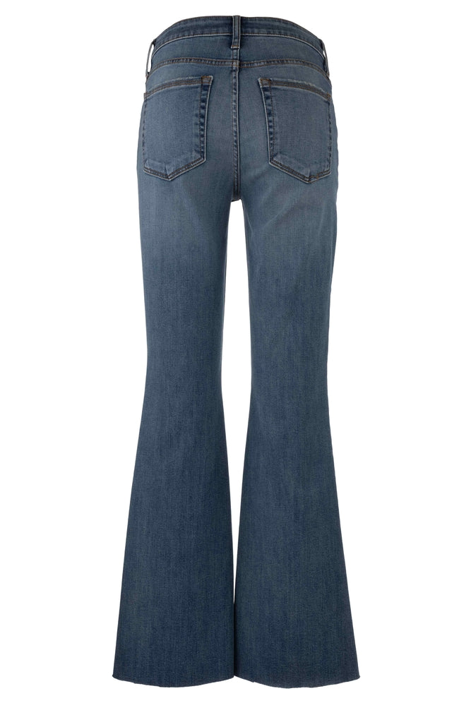 Kut from the Kloth Stella High Rise Fab Ab Flare Jeans with Raw Hem – Hardworking Wash-Jeans-Kut from the Kloth-Deja Nu Boutique, Women's Fashion Boutique in Lampasas, Texas