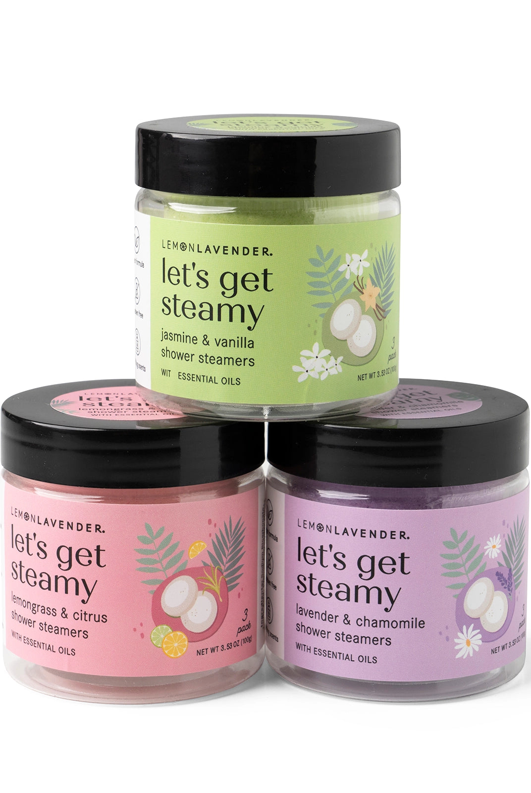 Lemon Lavender Let’s Get Steamy Shower Steamers With Essential Oils Set Of Three-Shower Bombs-Lemon Lavender-Deja Nu Boutique, Women's Fashion Boutique in Lampasas, Texas