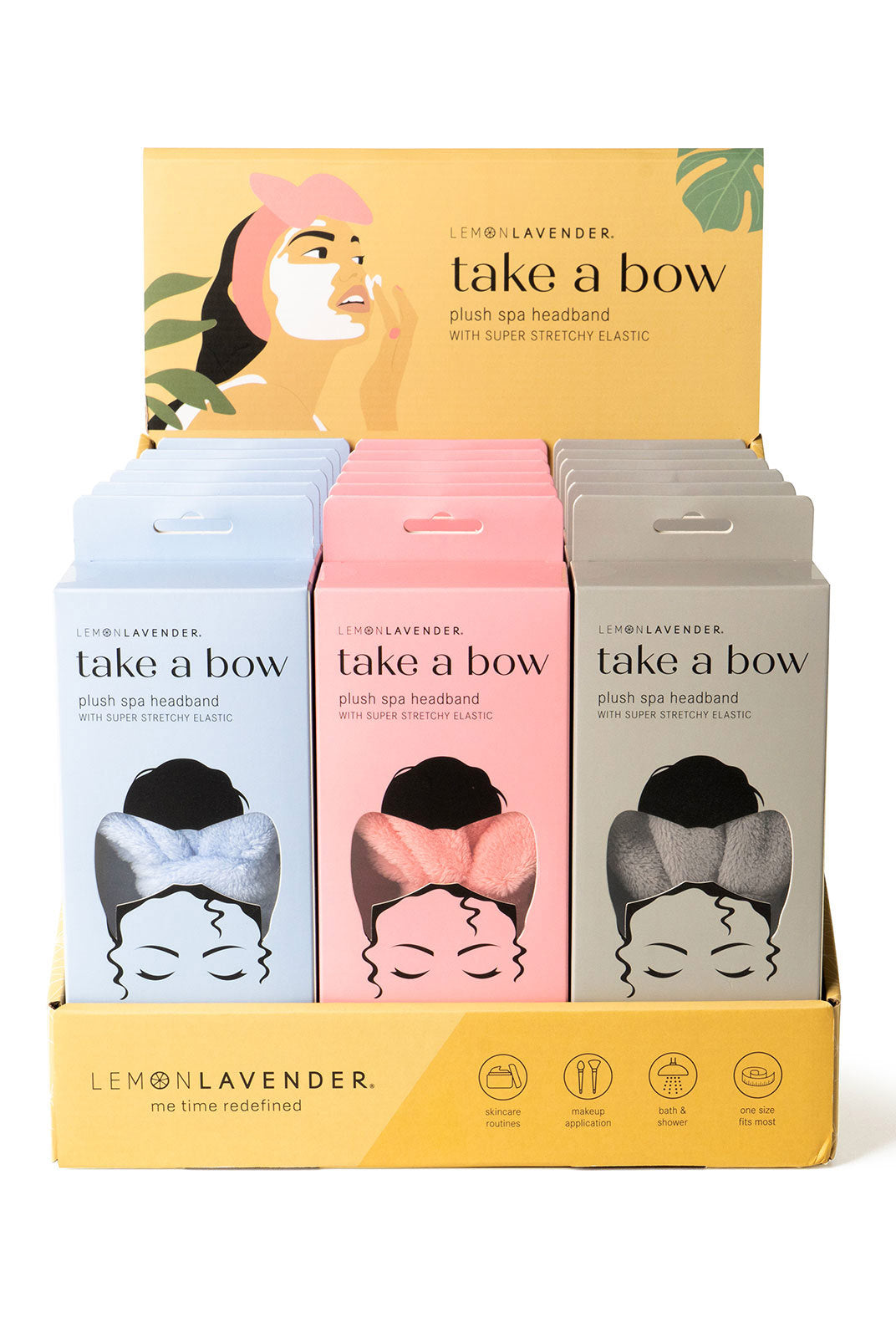 Lemon Lavender Take A Bow Ultra Plush Spa Headband-Scrunchies & Headbands-Lemon Lavender-Deja Nu Boutique, Women's Fashion Boutique in Lampasas, Texas