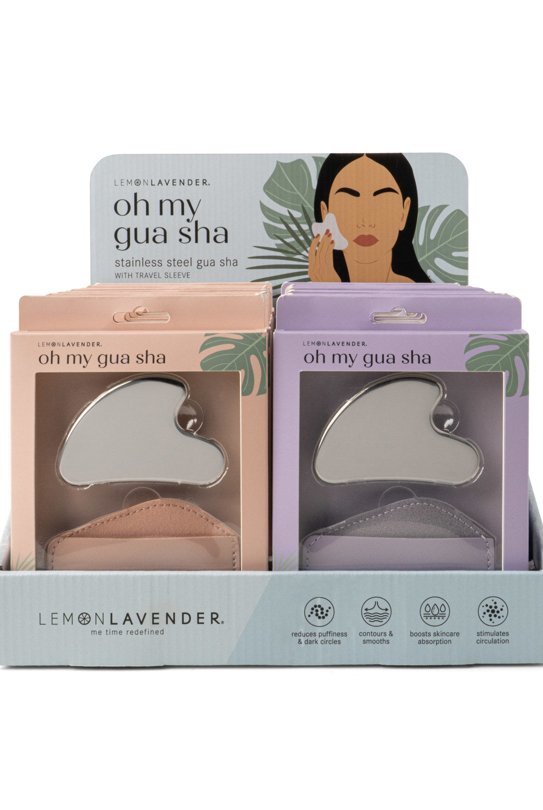 Lemon Lavender® Oh My Gua Sha Stainless Steel Facial Tool with Travel Sleeve-Skin Care Tools-Lemon Lavender-Deja Nu Boutique, Women's Fashion Boutique in Lampasas, Texas