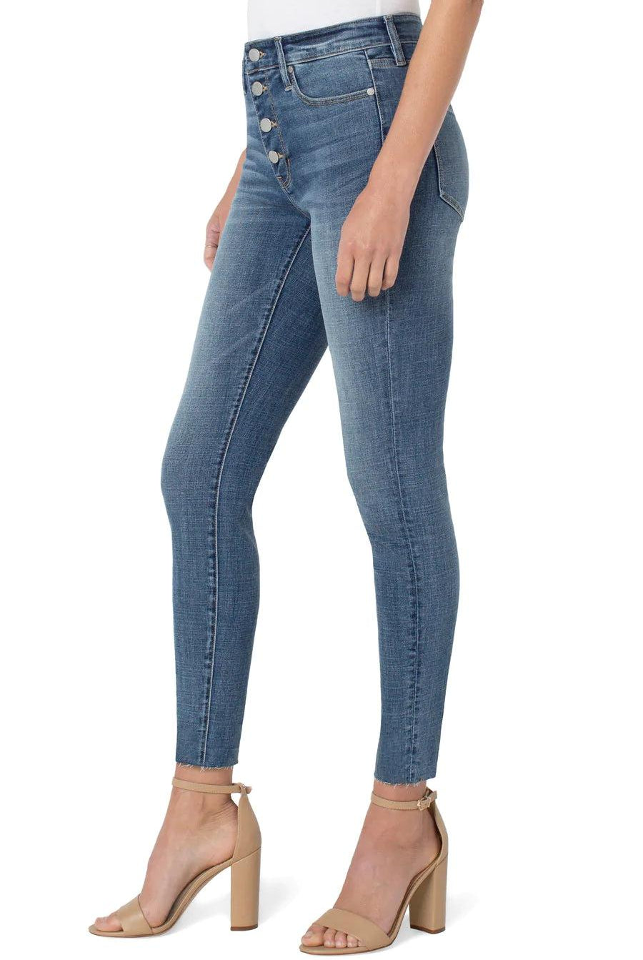Liverpool Abby High Rise Ankle Skinny With Exposed Button And Cut In Perry-Bottoms-Liverpool-Deja Nu Boutique, Women's Fashion Boutique in Lampasas, Texas