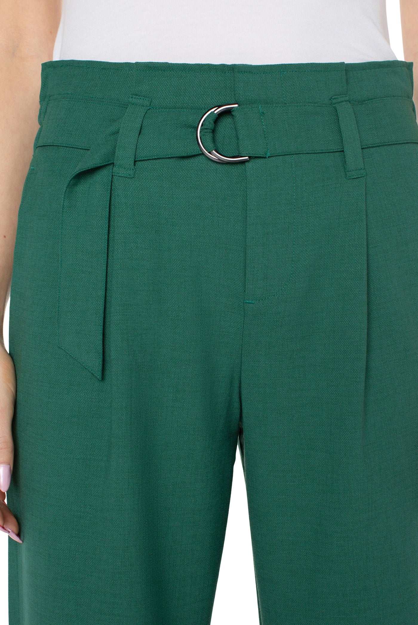 Liverpool Belted Paperbag High Waist Crop Wide Leg Pants In Serpentine-Pants-Liverpool-Deja Nu Boutique, Women's Fashion Boutique in Lampasas, Texas