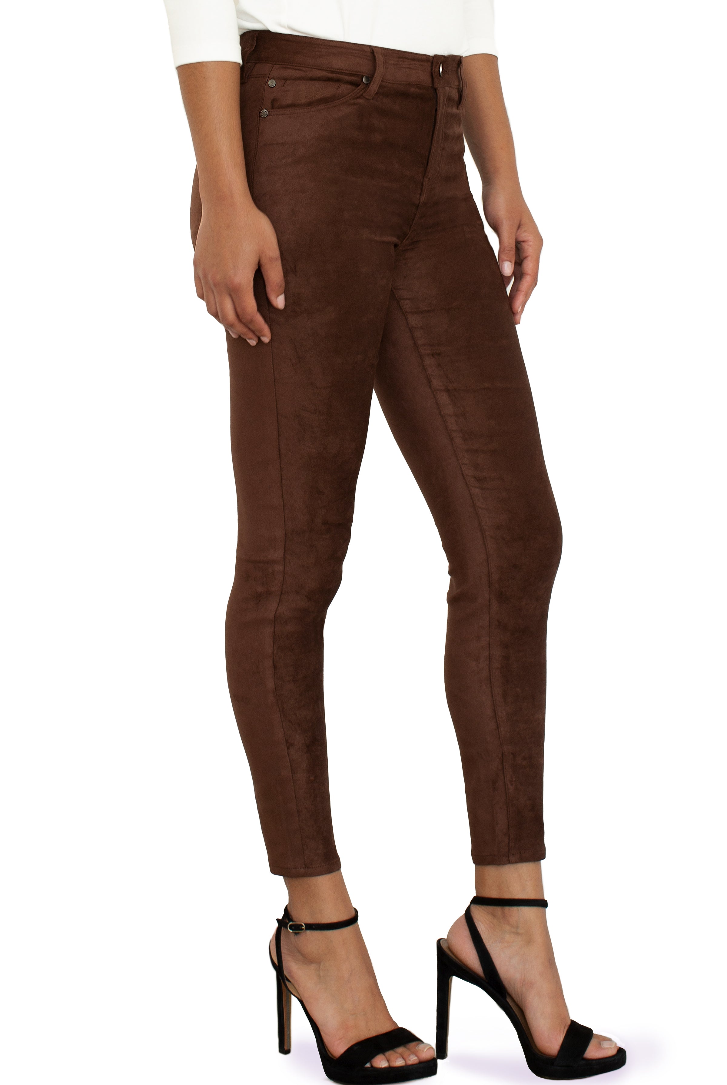 Liverpool Faux Suede Abby Ankle Skinny 28in In Brownstone-Leggings-Liverpool-Deja Nu Boutique, Women's Fashion Boutique in Lampasas, Texas