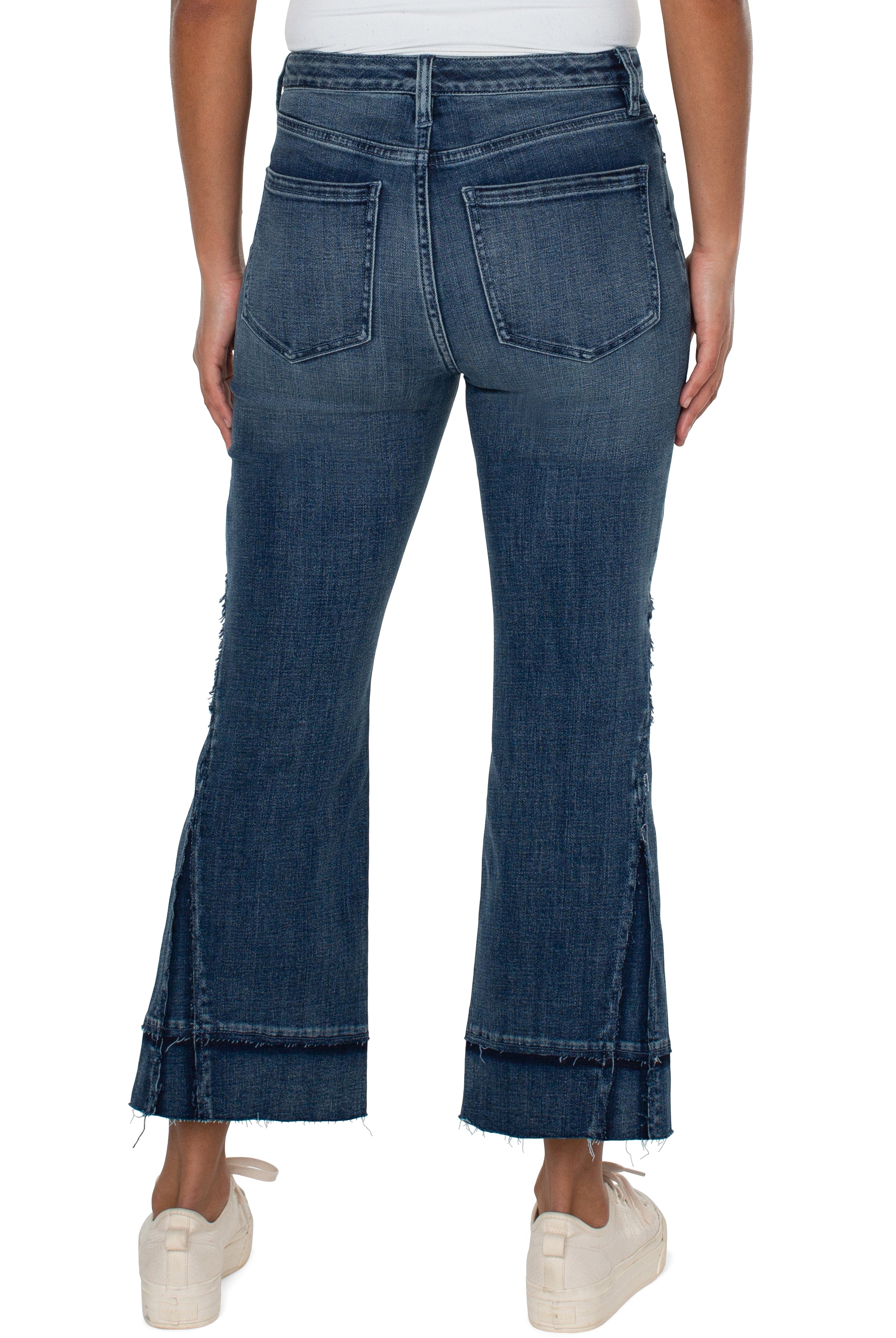 Liverpool Hannah Crafty Raw Hem High Waist Crop Flare Jeans In Jensen-Jeans-Liverpool-Deja Nu Boutique, Women's Fashion Boutique in Lampasas, Texas