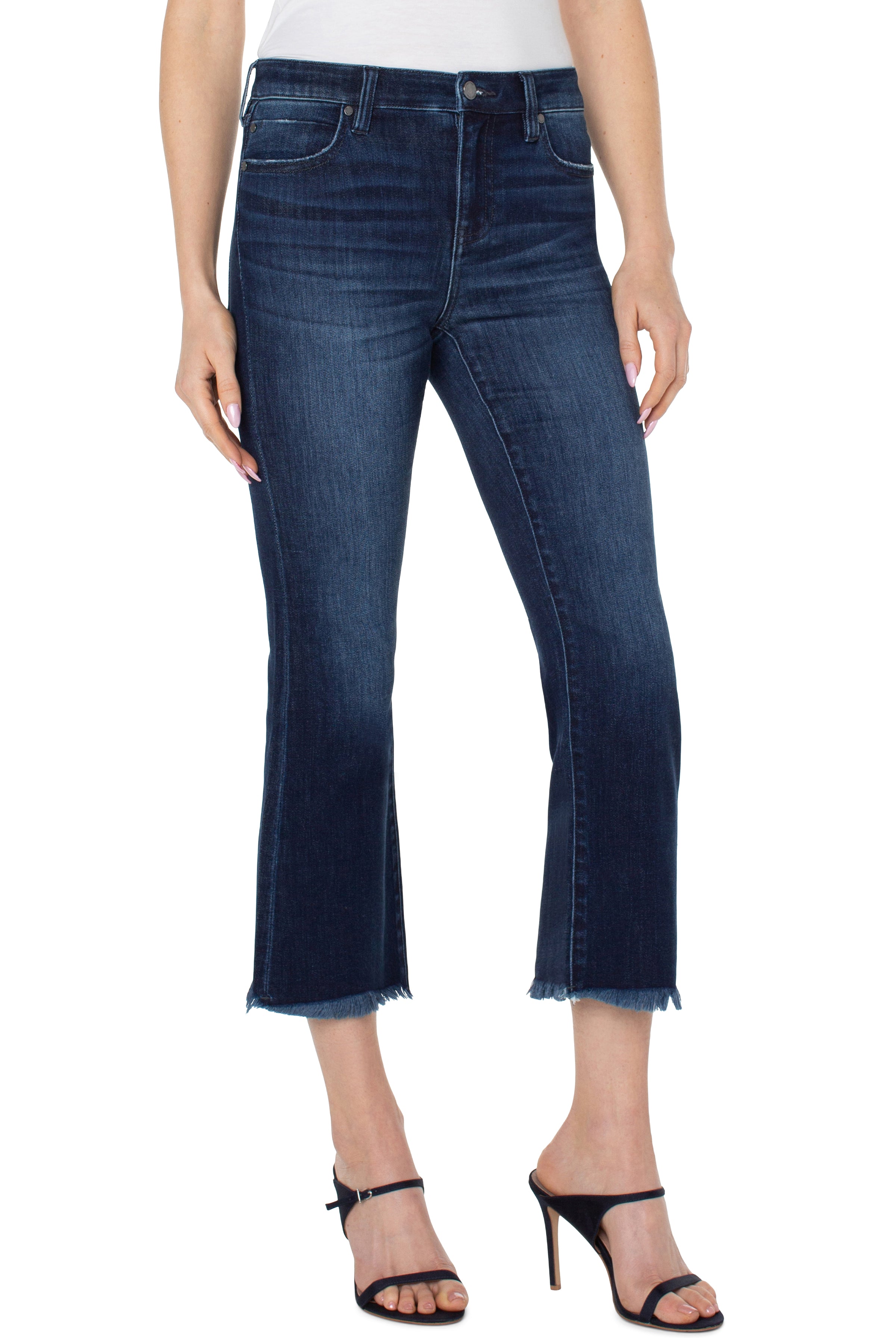 Liverpool Hannah Crop Flare With Fray Hem 25.5in Inseam In Upland-Jeans-Liverpool-Deja Nu Boutique, Women's Fashion Boutique in Lampasas, Texas
