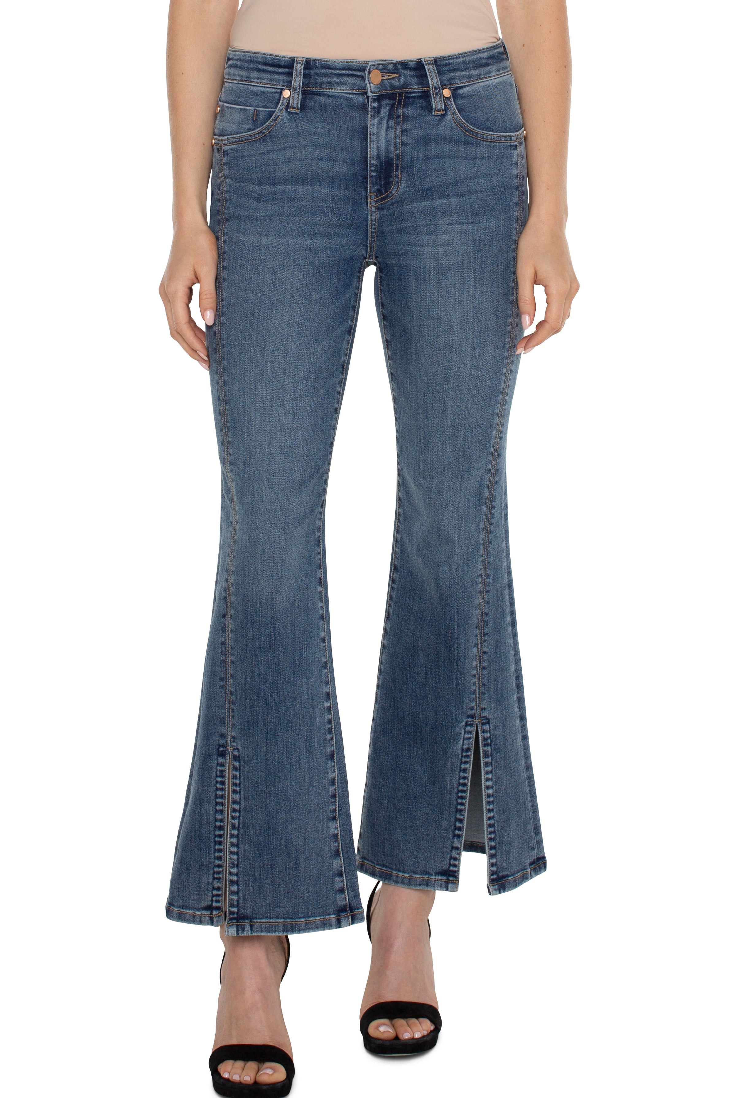 Liverpool Hannah Flare Seamed With Front Slit In Tulane-Jeans-Liverpool-Deja Nu Boutique, Women's Fashion Boutique in Lampasas, Texas
