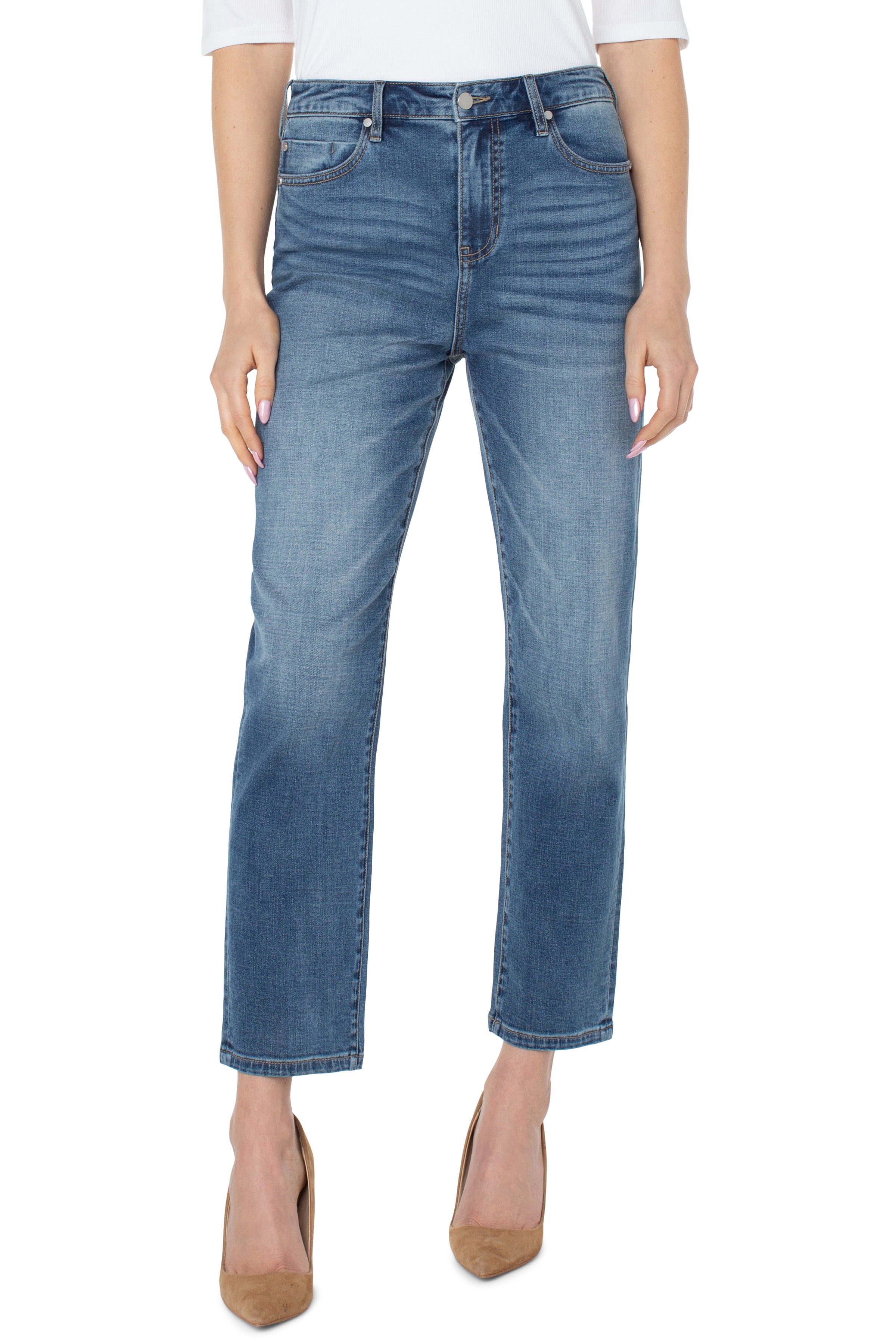 Liverpool High Waist Ankle Non-Skinny Skinny Jeans 28ins. In Saddle Ridge-Bottoms-Liverpool-Deja Nu Boutique, Women's Fashion Boutique in Lampasas, Texas