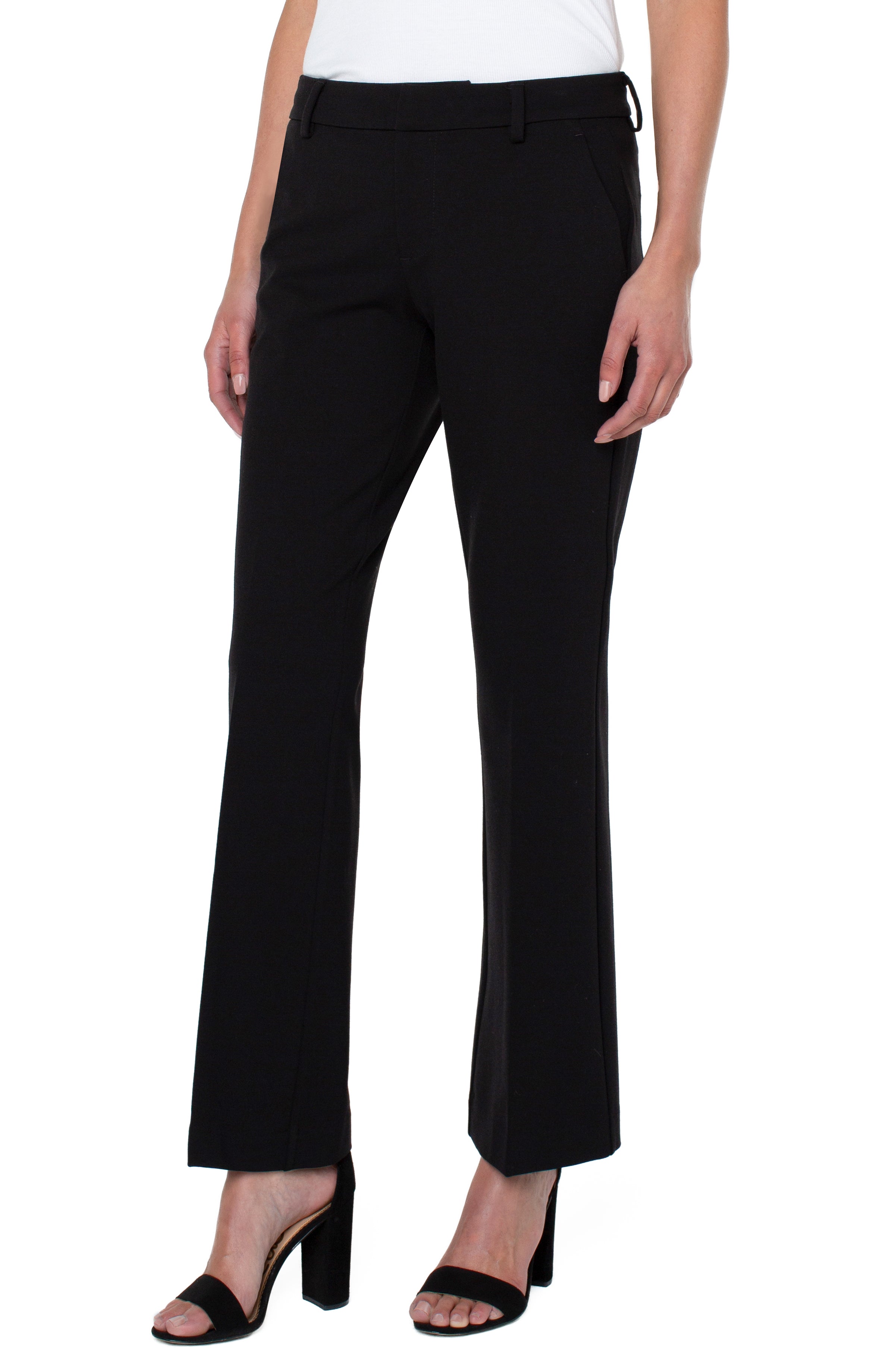 Liverpool Kelsey Flare Ponte Pants In Black-Pants-Liverpool-Deja Nu Boutique, Women's Fashion Boutique in Lampasas, Texas
