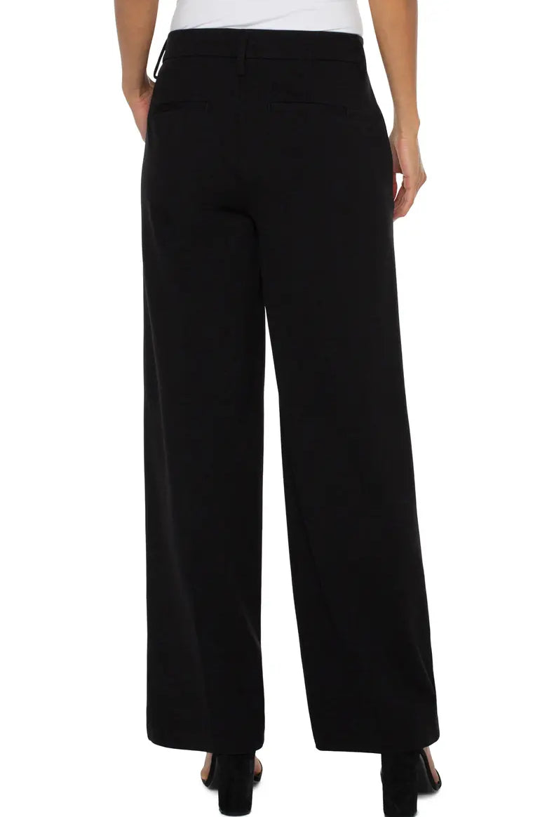Liverpool Kelsey Wide Leg Knit Trousers In Black-trousers-Liverpool-Deja Nu Boutique, Women's Fashion Boutique in Lampasas, Texas