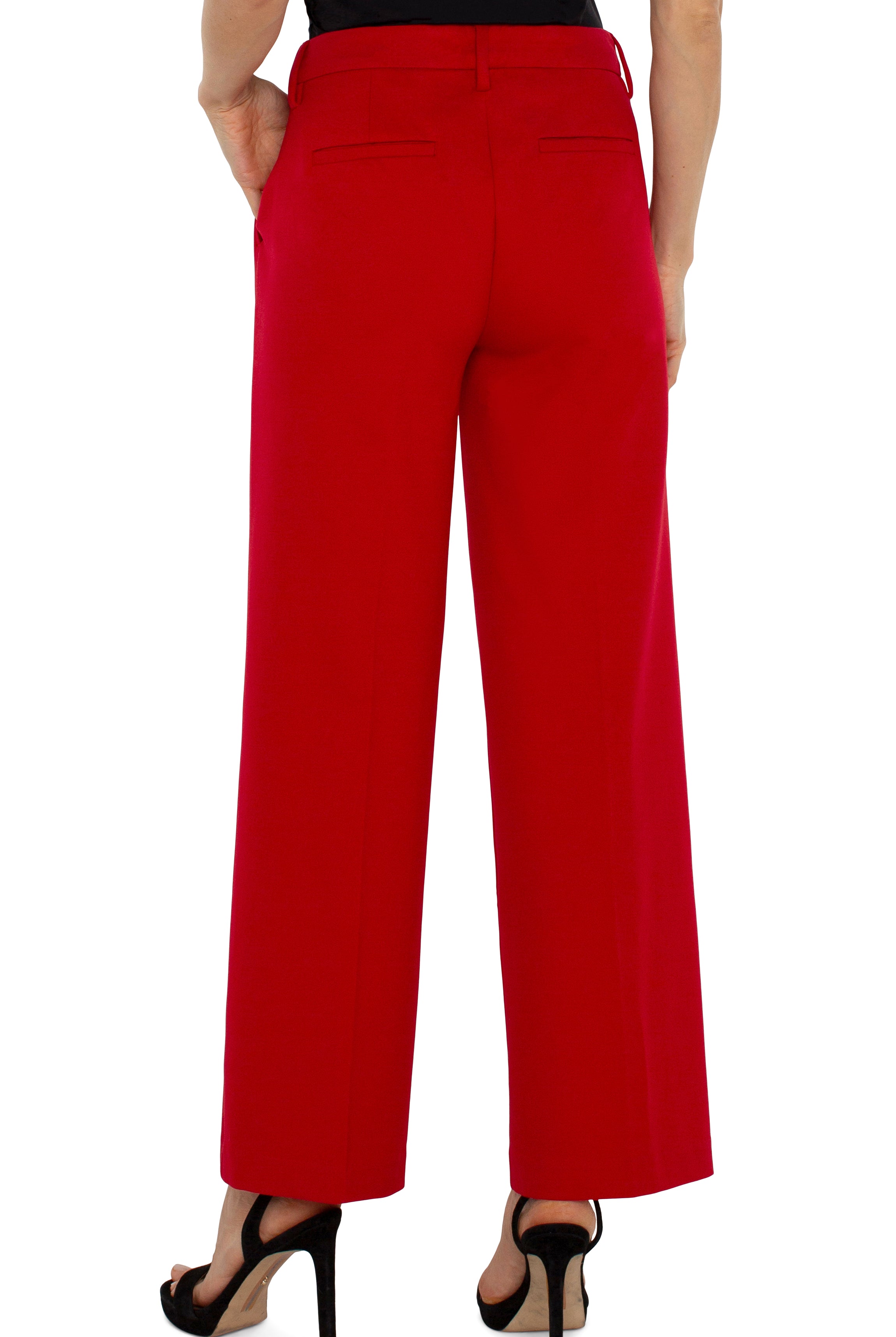 Liverpool Kelsey Wide Leg Trouser In Tango Red-trousers-Liverpool-Deja Nu Boutique, Women's Fashion Boutique in Lampasas, Texas