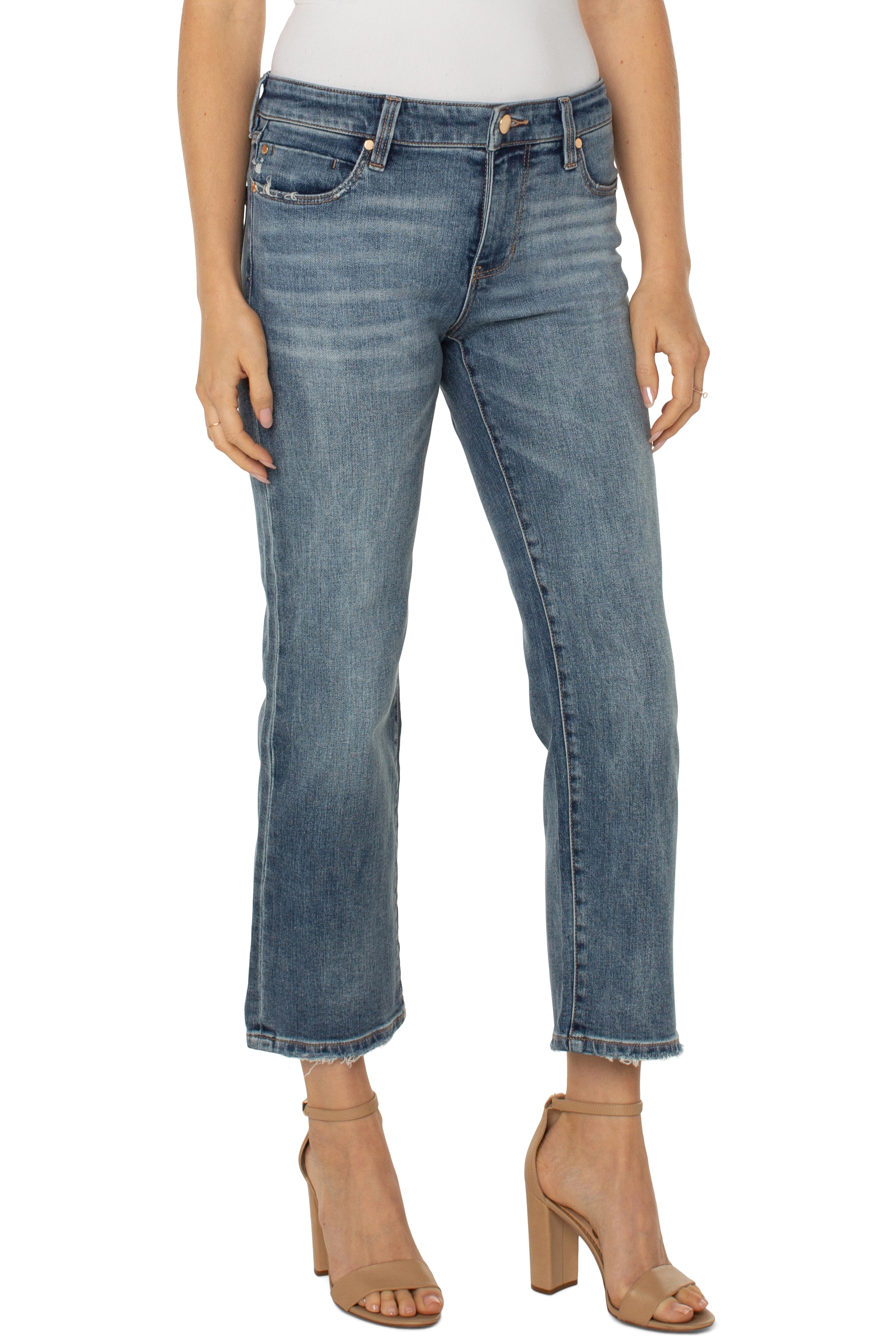 Liverpool Kennedy Crop Straight Leg Jean 27in Inseam In La Brea-Jeans-Liverpool-Deja Nu Boutique, Women's Fashion Boutique in Lampasas, Texas