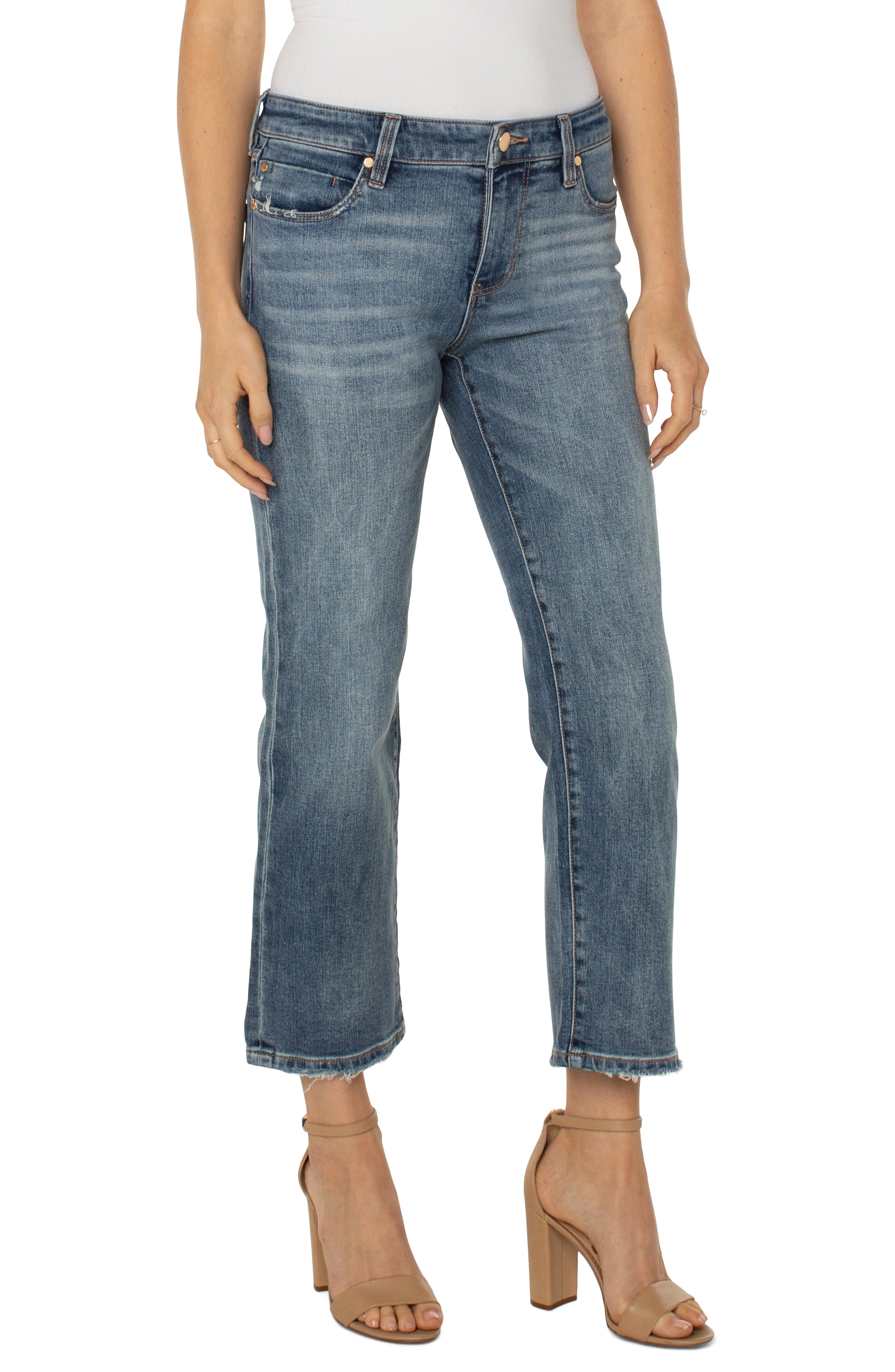 Liverpool Kennedy Crop Straight Leg Jean 27in Inseam In La Brea-Jeans-Liverpool-Deja Nu Boutique, Women's Fashion Boutique in Lampasas, Texas