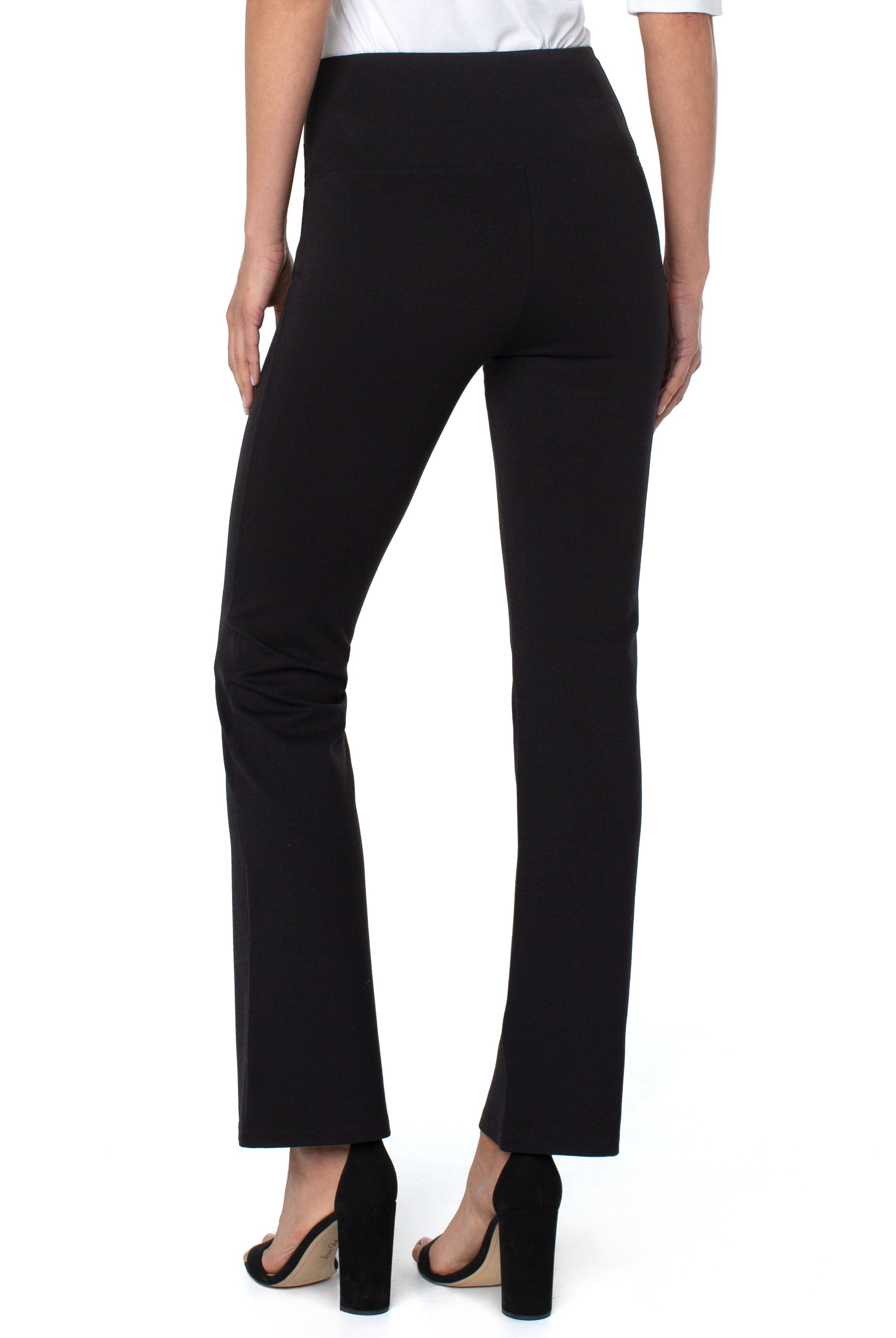 Liverpool Pearl Full Length Flare With Pintucks 31in In Black-Pants-Liverpool-Deja Nu Boutique, Women's Fashion Boutique in Lampasas, Texas