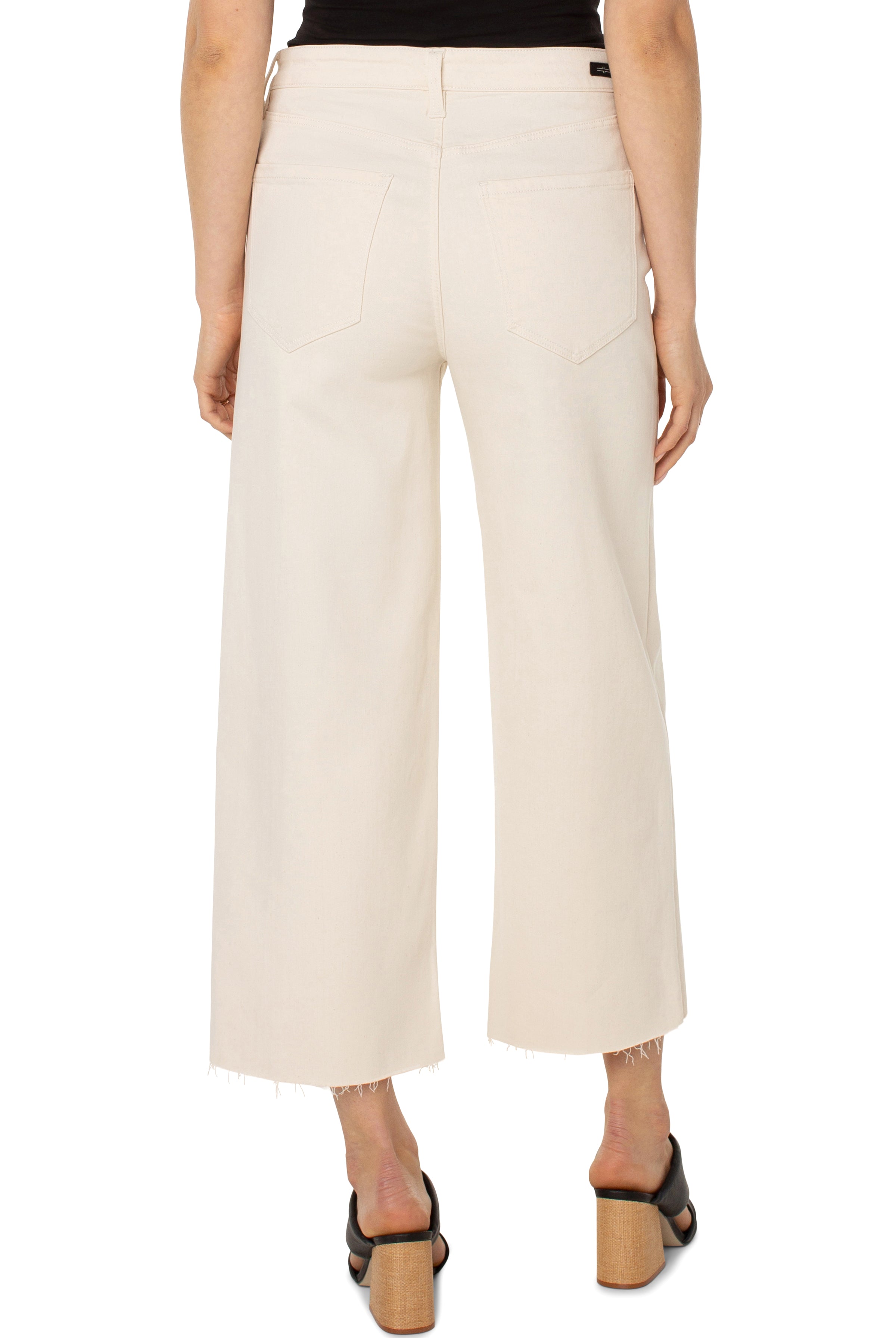 Liverpool Stride High Rise Wide Leg With Cut Hem 26 Ins In Seaside Dunes-Jeans-Liverpool-Deja Nu Boutique, Women's Fashion Boutique in Lampasas, Texas