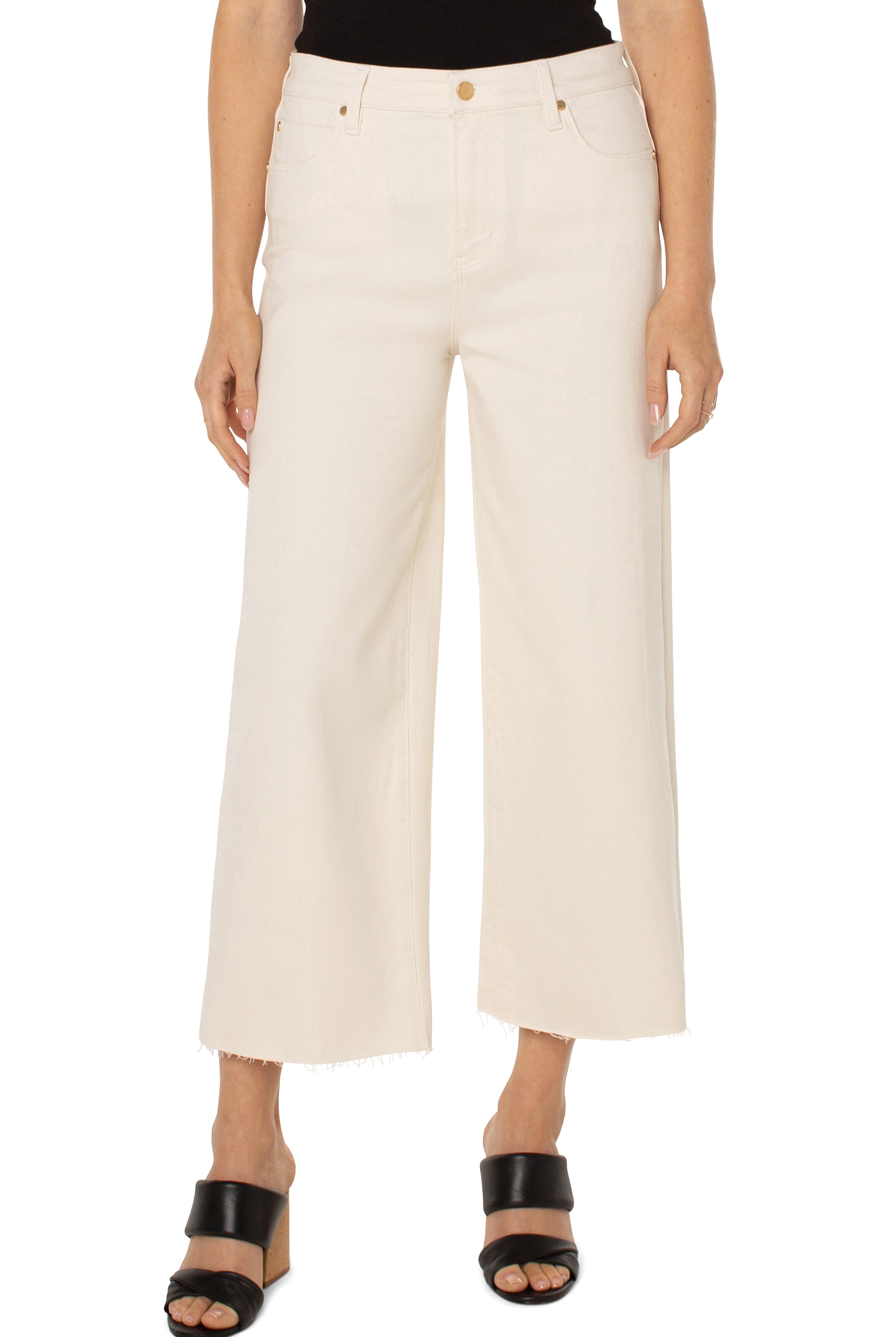 Liverpool Stride High Rise Wide Leg With Cut Hem 26 Ins In Seaside Dunes-Jeans-Liverpool-Deja Nu Boutique, Women's Fashion Boutique in Lampasas, Texas