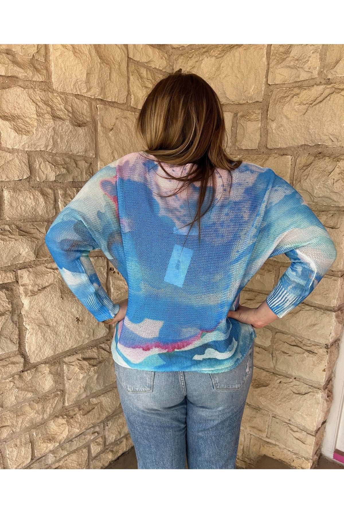 Look Mood Shades Of The Tide Batwing Sweater In Bright Blue-Tops-Look Mode-Deja Nu Boutique, Women's Fashion Boutique in Lampasas, Texas