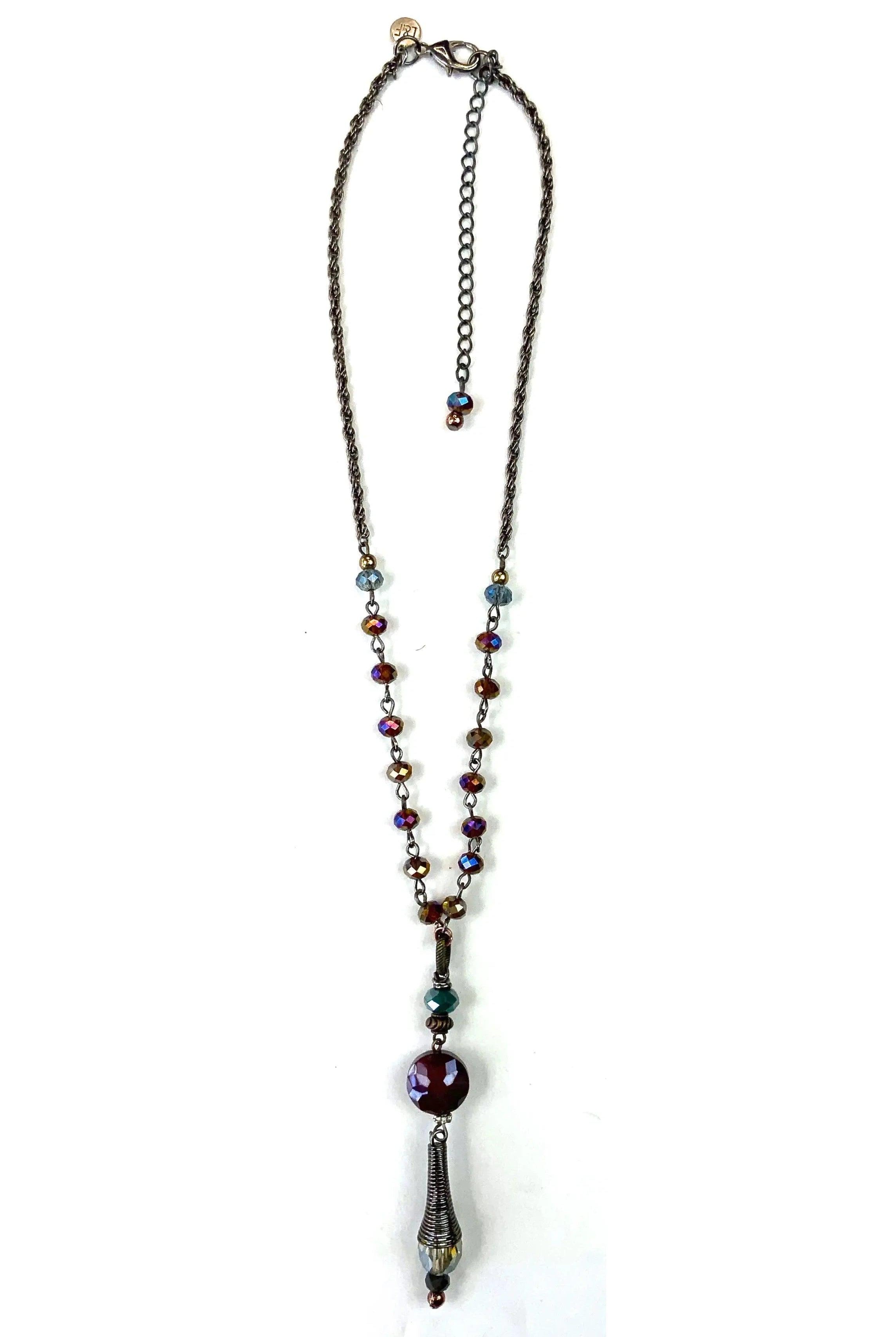 Lost And Found Aurora Collection Short Rosaries With Bead Tear Drop Charm-Necklaces-Lost And Found-Deja Nu Boutique, Women's Fashion Boutique in Lampasas, Texas