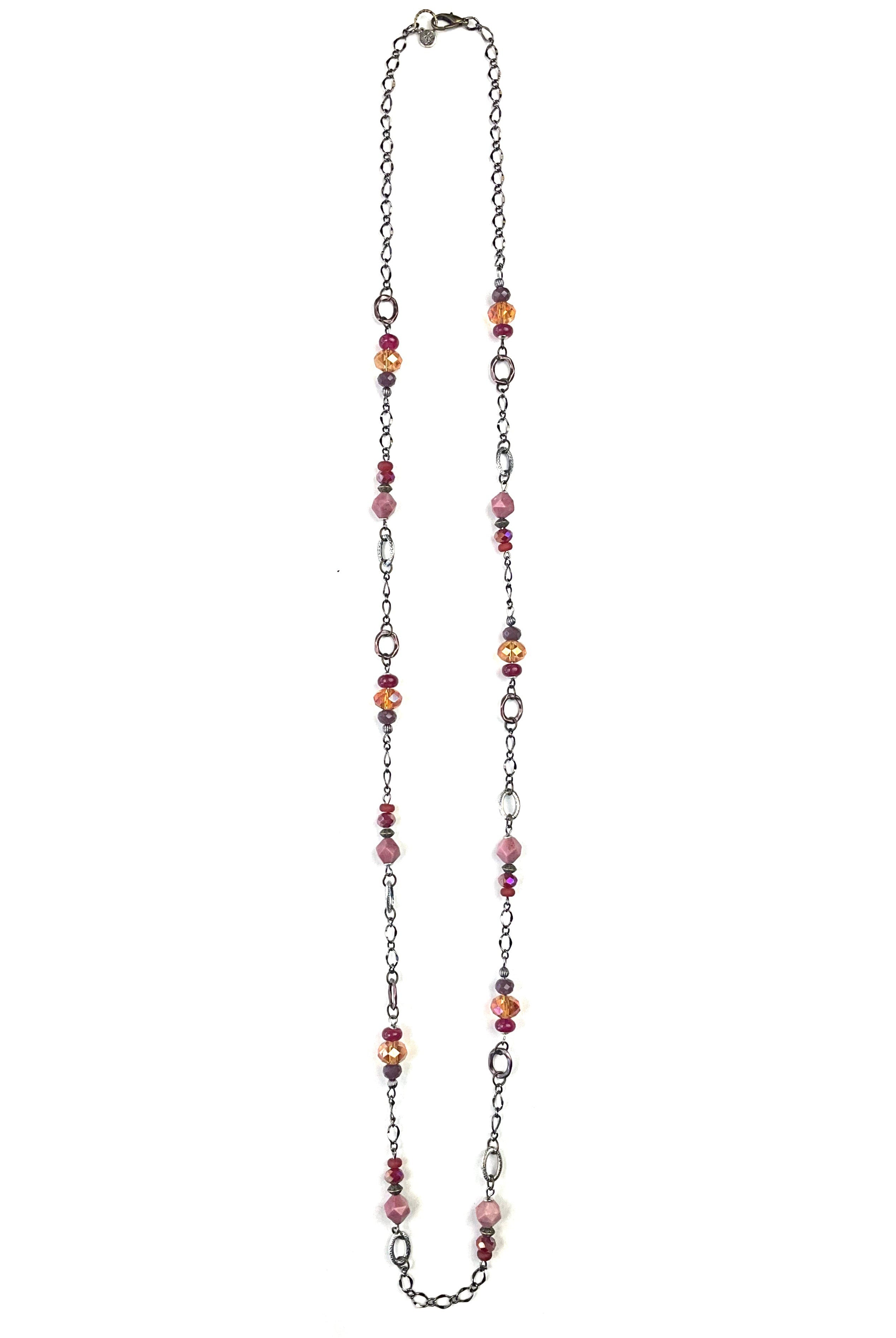 Lost And Found Long Simple Earth Tone Beaded Rosary-Necklaces-Lost And Found-Deja Nu Boutique, Women's Fashion Boutique in Lampasas, Texas