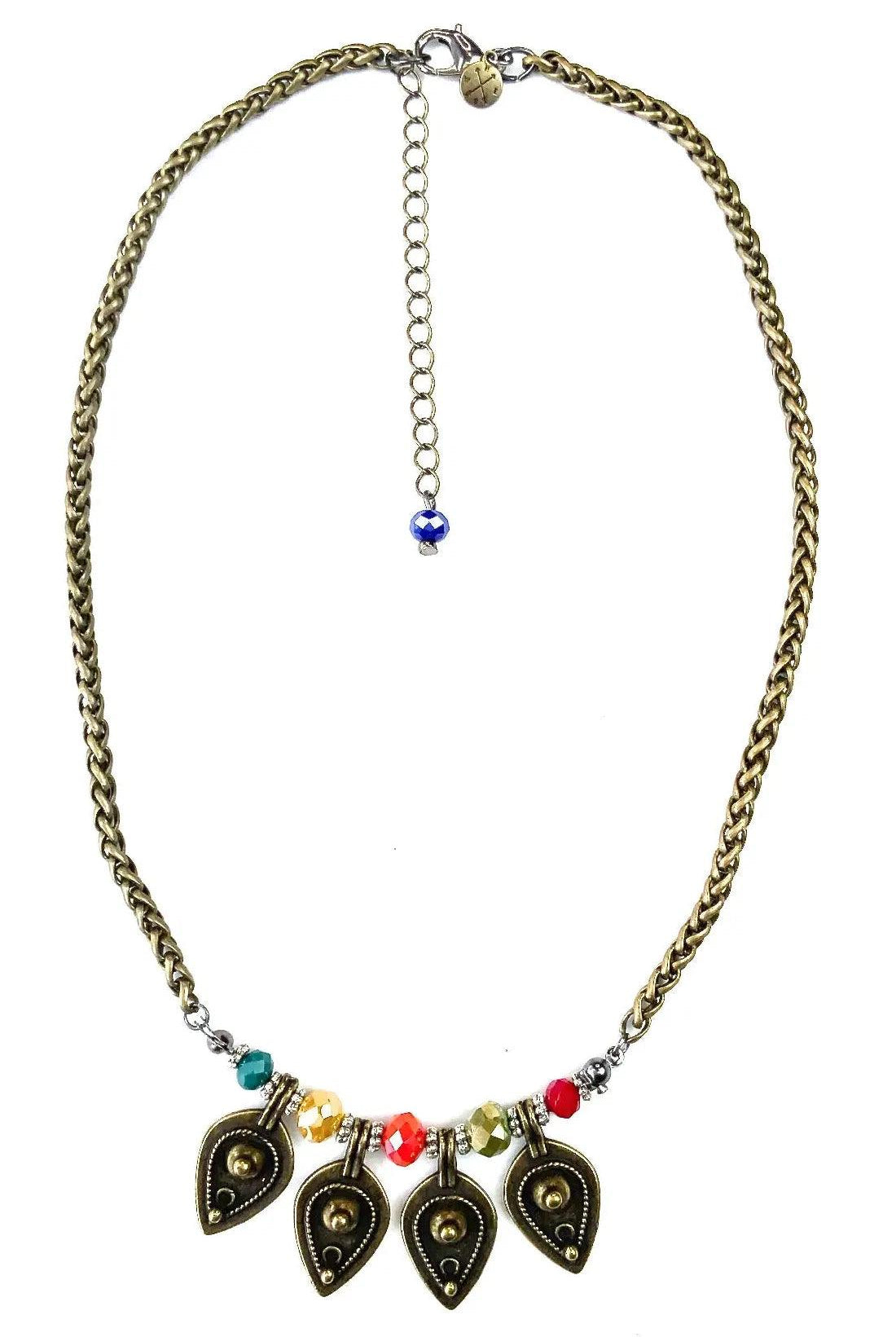 Lost And Found Love Shack Short Wheat Chain With Tribe Drops-Necklaces-Lost And Found-Deja Nu Boutique, Women's Fashion Boutique in Lampasas, Texas