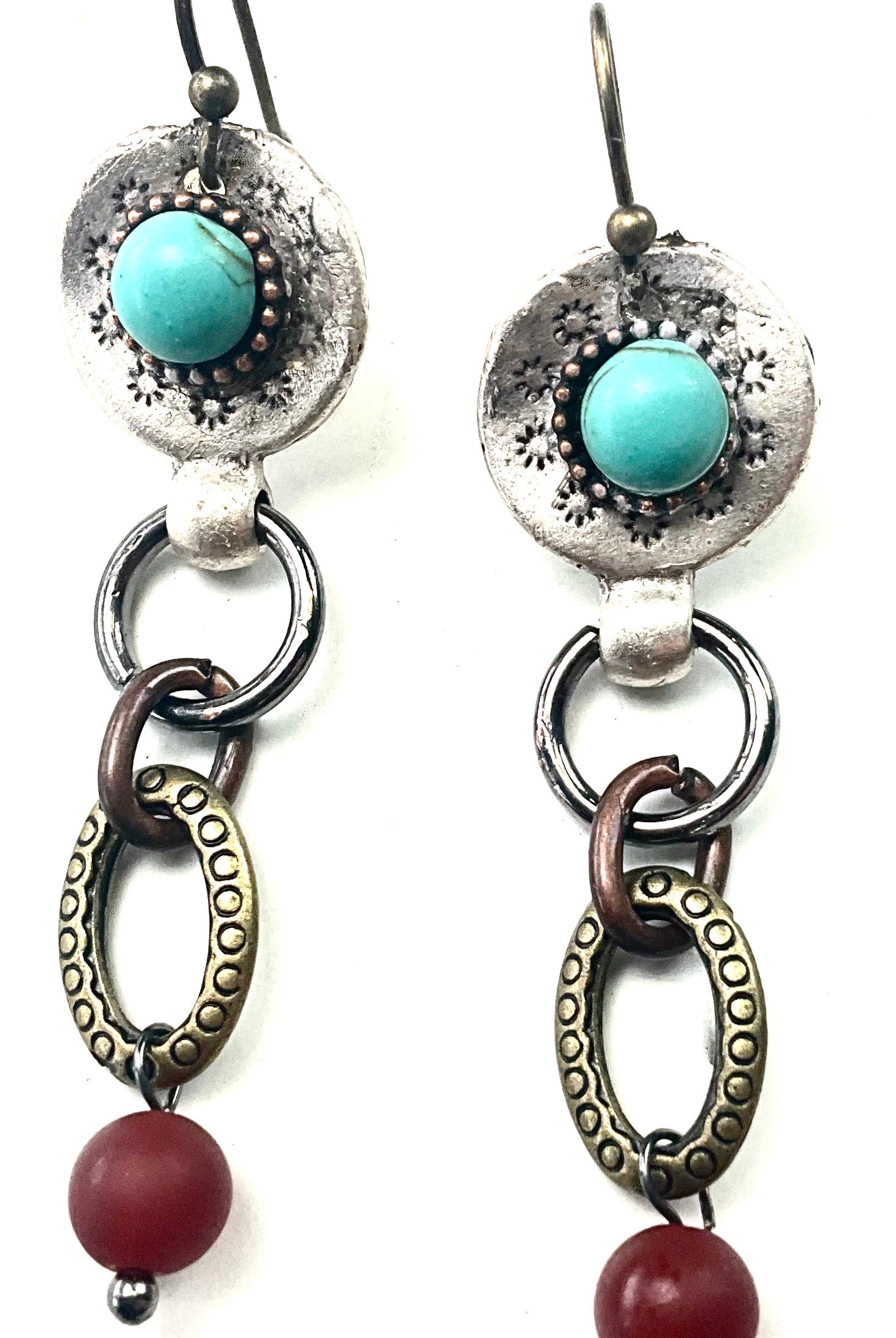 Lost & Found Trading Sedona Country Solar Burst Dangle Earrings with Stones-Earrings-Lost And Found-Deja Nu Boutique, Women's Fashion Boutique in Lampasas, Texas