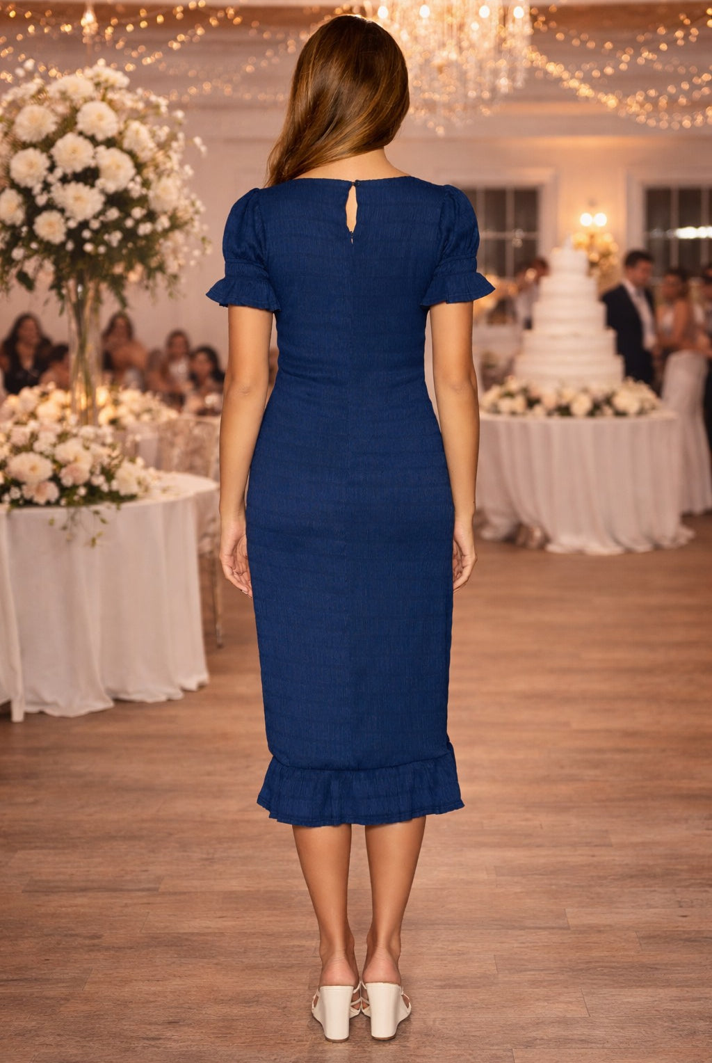 Lost + Wander Clara Smocked Knit Maxi Dress In Navy-Maxi Dresses-Lost + Wander-Deja Nu Boutique, Women's Fashion Boutique in Lampasas, Texas