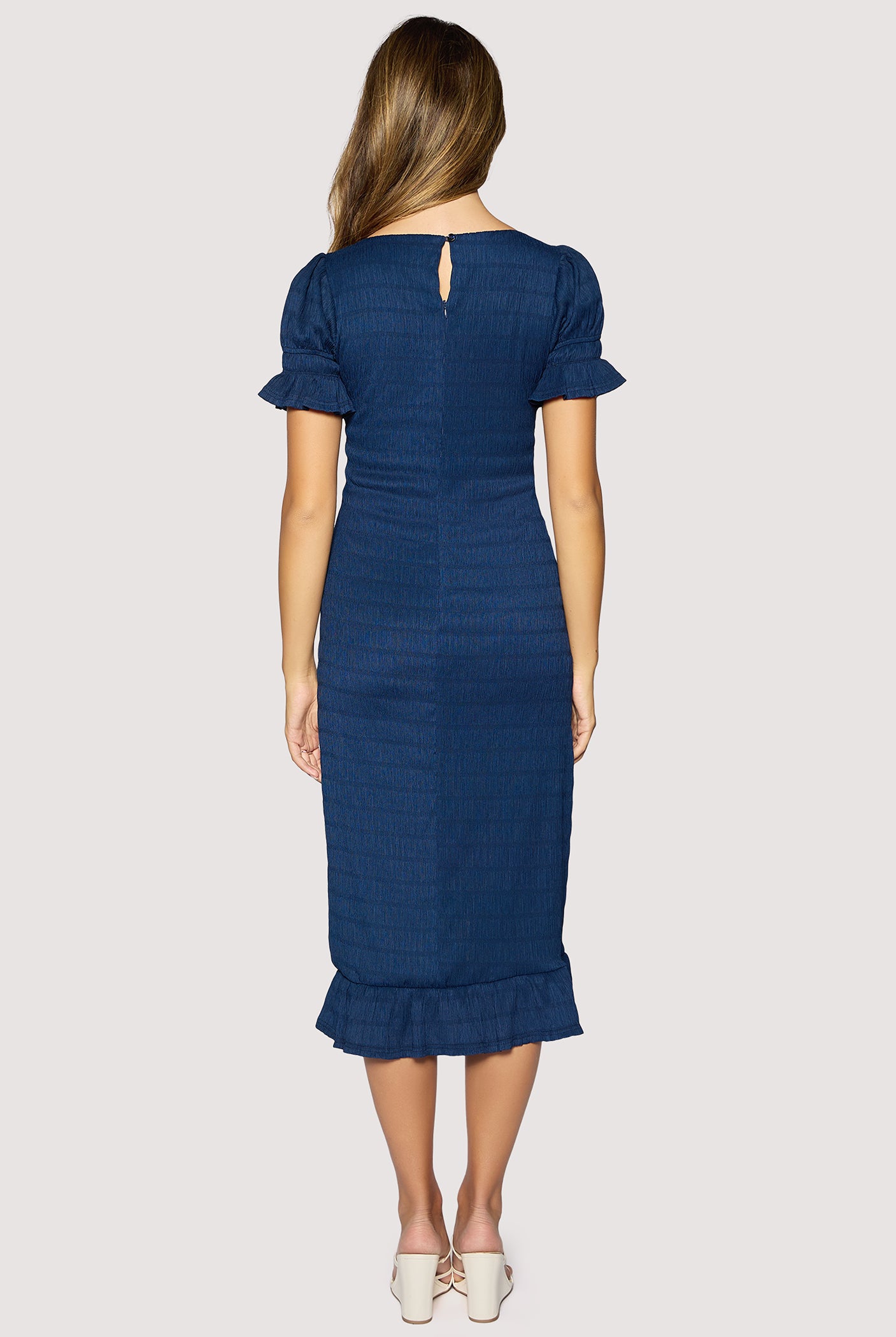 Lost + Wander Clara Smocked Knit Maxi Dress In Navy-Maxi Dresses-Lost + Wander-Deja Nu Boutique, Women's Fashion Boutique in Lampasas, Texas