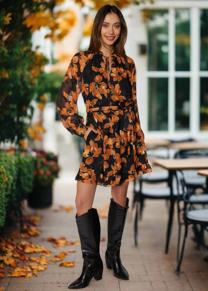 Lost + Wander Golden Rendezvous Mini Dress-Dresses-Lost + Wander-Deja Nu Boutique, Women's Fashion Boutique in Lampasas, Texas