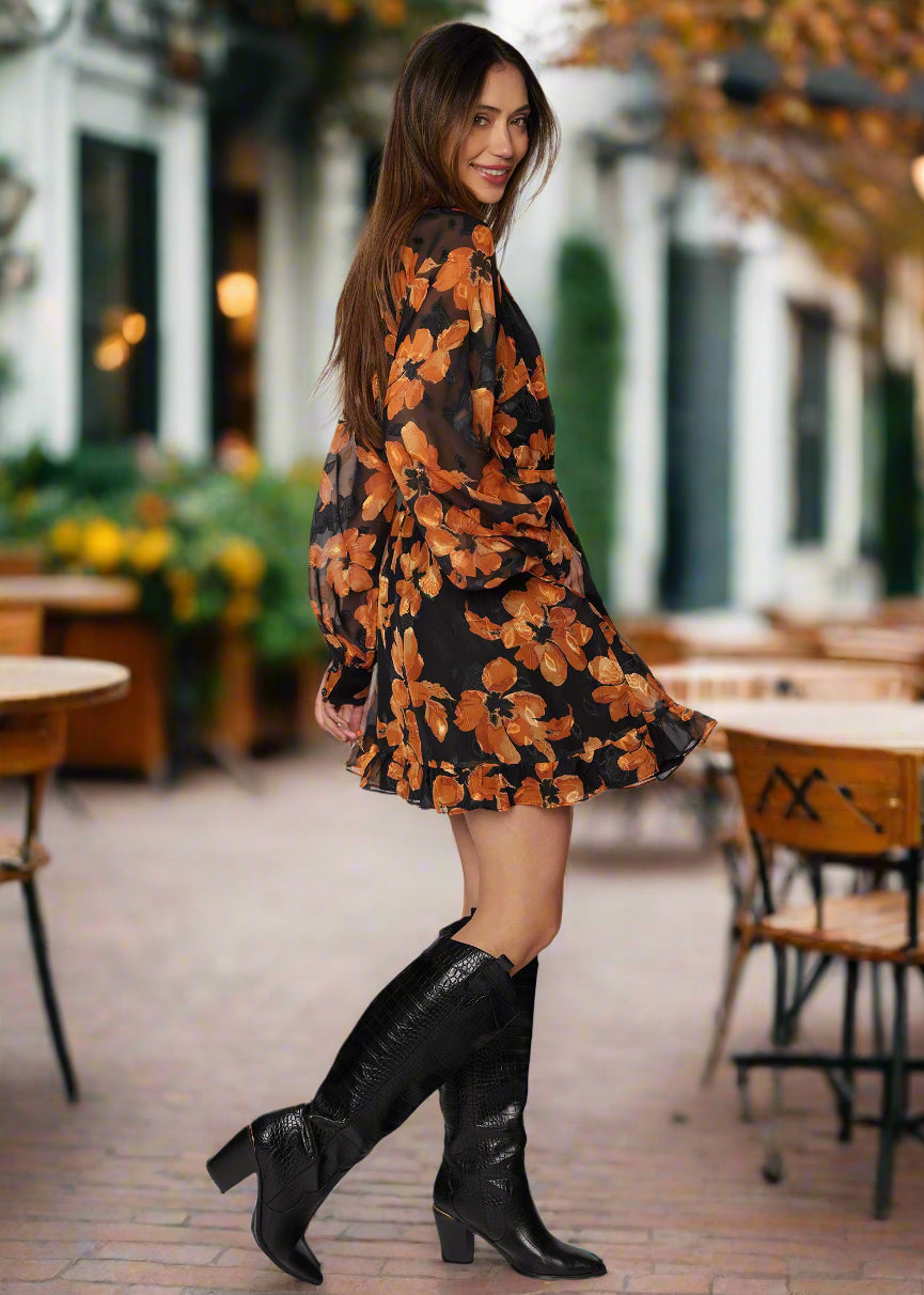 Lost + Wander Golden Rendezvous Mini Dress-Dresses-Lost + Wander-Deja Nu Boutique, Women's Fashion Boutique in Lampasas, Texas