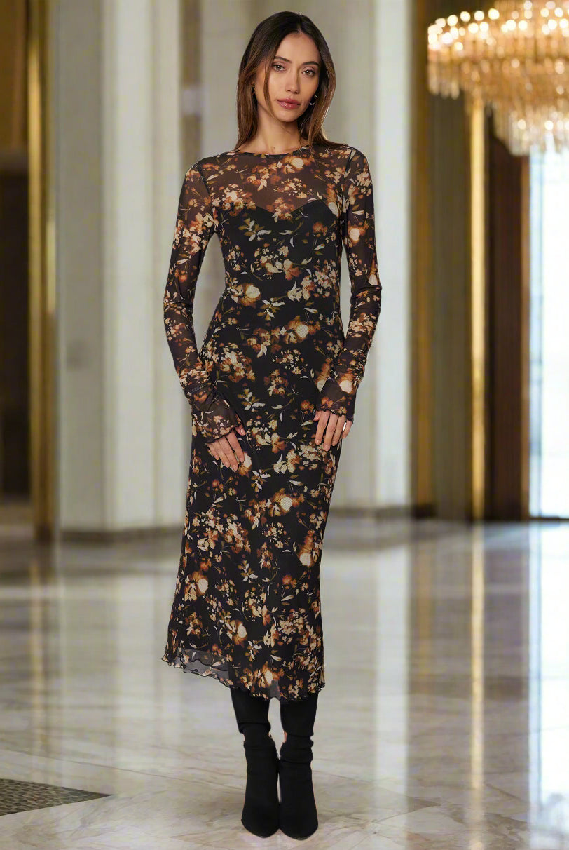 Lost + Wander Moonlit Meadow Midi Dress-Dresses-Lost + Wander-Deja Nu Boutique, Women's Fashion Boutique in Lampasas, Texas