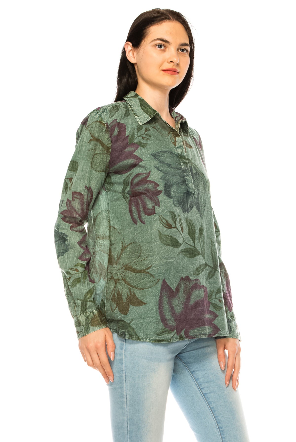 Magazine Clothing Green Vintage Collared Blouse With Elegant Back Lace Detailing-Tops-Magazine Clothing-Deja Nu Boutique, Women's Fashion Boutique in Lampasas, Texas