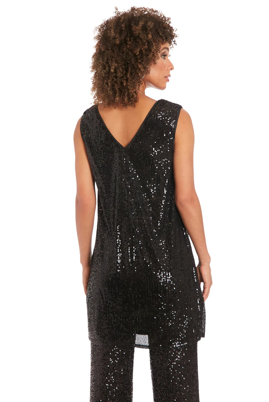Maggy London Tribeca Sequin Tunic/Dress In Black-Dresses-Maggy London-Deja Nu Boutique, Women's Fashion Boutique in Lampasas, Texas