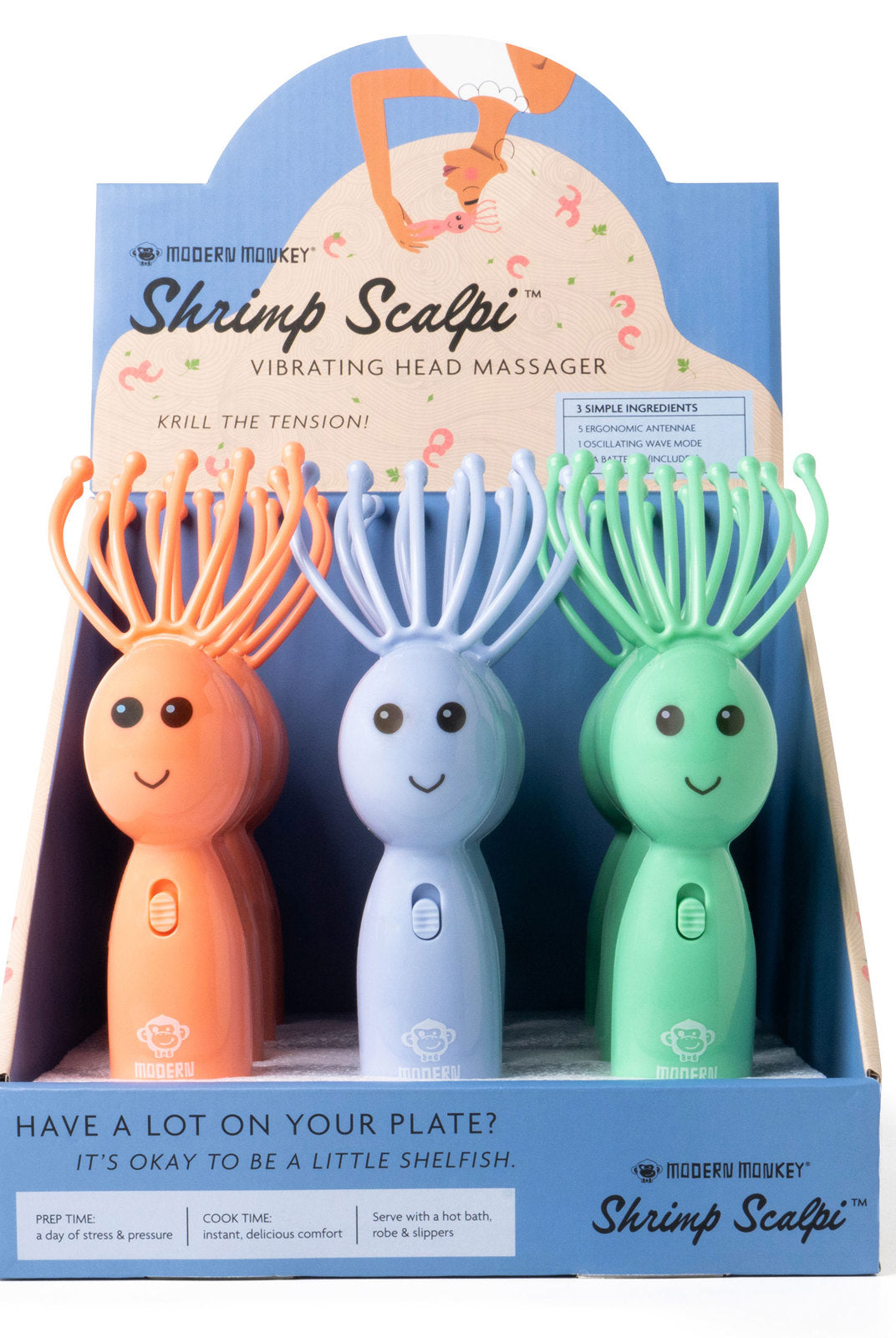 Modern Monkey Shrimp Scalpi Vibrating Head Massager-Massagers-Modern Monkey-Deja Nu Boutique, Women's Fashion Boutique in Lampasas, Texas