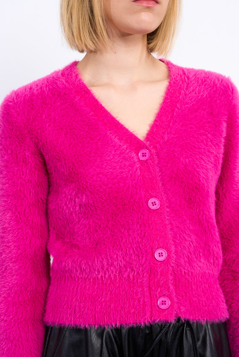 Molly Bracken Fuchsia Cardigan-Cardigans & Kimonos-Molly Bracken-Deja Nu Boutique, Women's Fashion Boutique in Lampasas, Texas