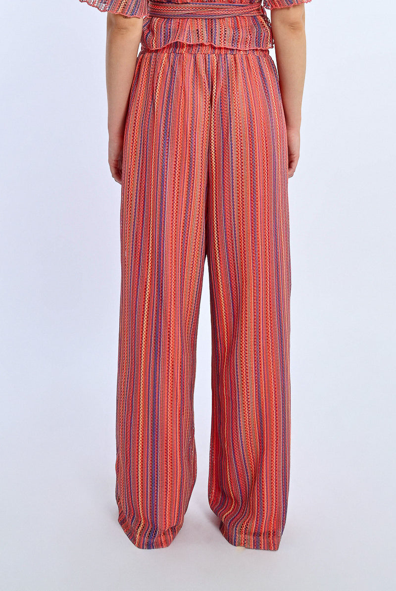 Molly Bracken Knitted Wide-Leg Pants – Multicolor Boho Vibes-Pants-Molly Bracken-Deja Nu Boutique, Women's Fashion Boutique in Lampasas, Texas