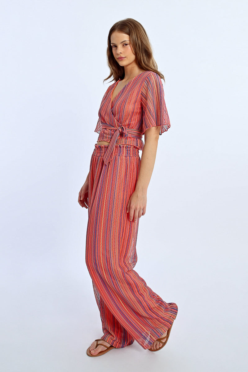 Molly Bracken Knitted Wide-Leg Pants – Multicolor Boho Vibes-Pants-Molly Bracken-Deja Nu Boutique, Women's Fashion Boutique in Lampasas, Texas