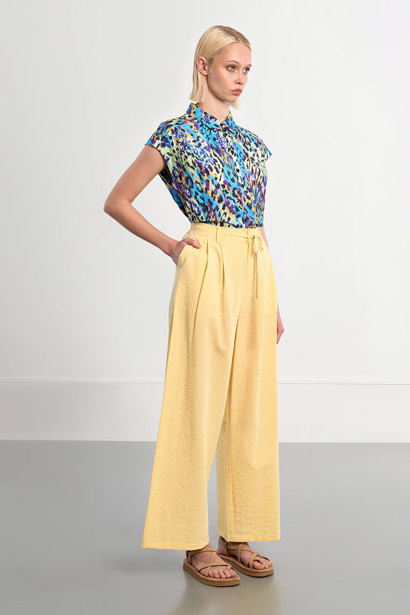 Molly Bracken Lili X Molly Wide Leg Pants in Yellow-Pants-Molly Bracken-Deja Nu Boutique, Women's Fashion Boutique in Lampasas, Texas